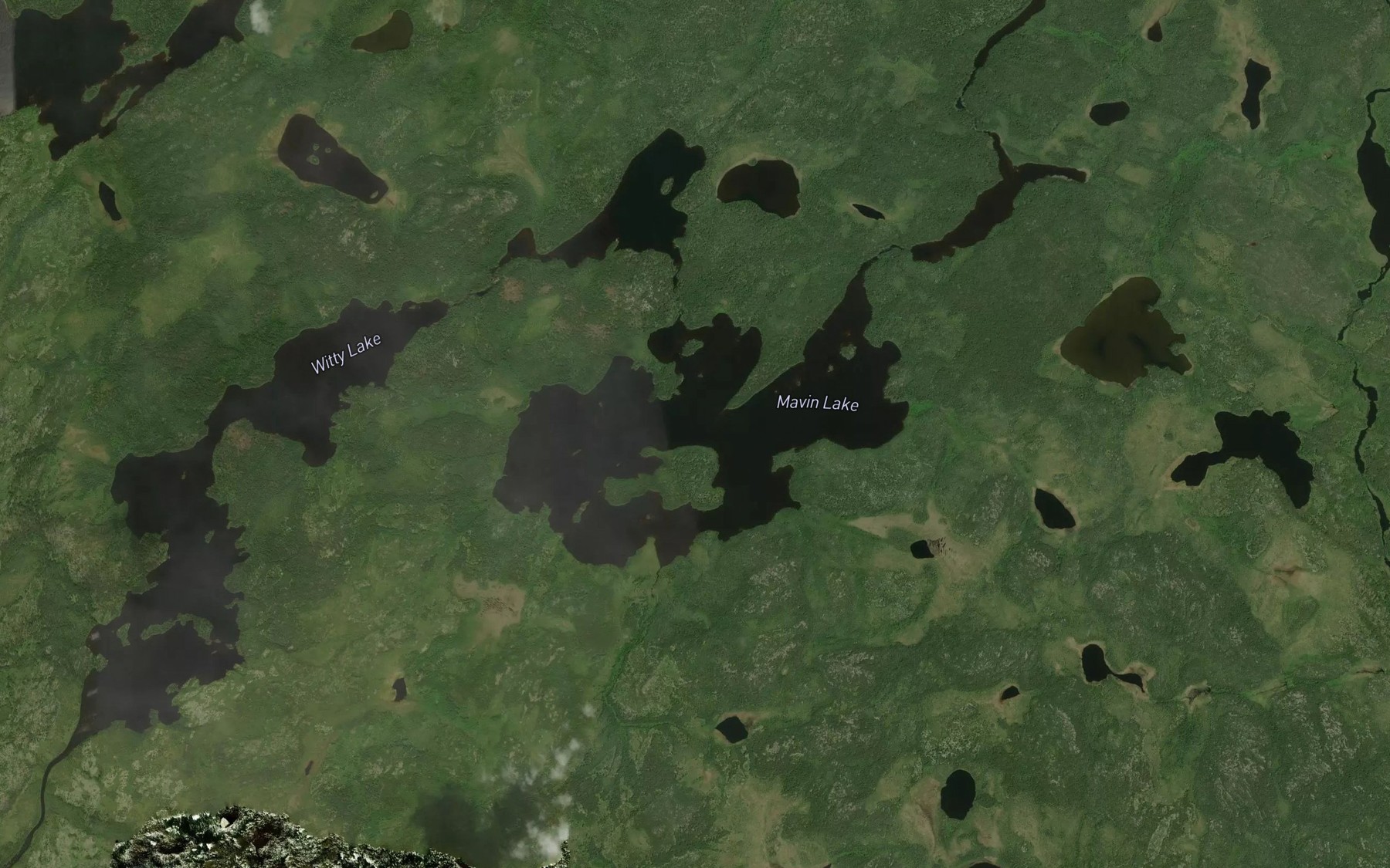Satellite map of the Mavin Lake