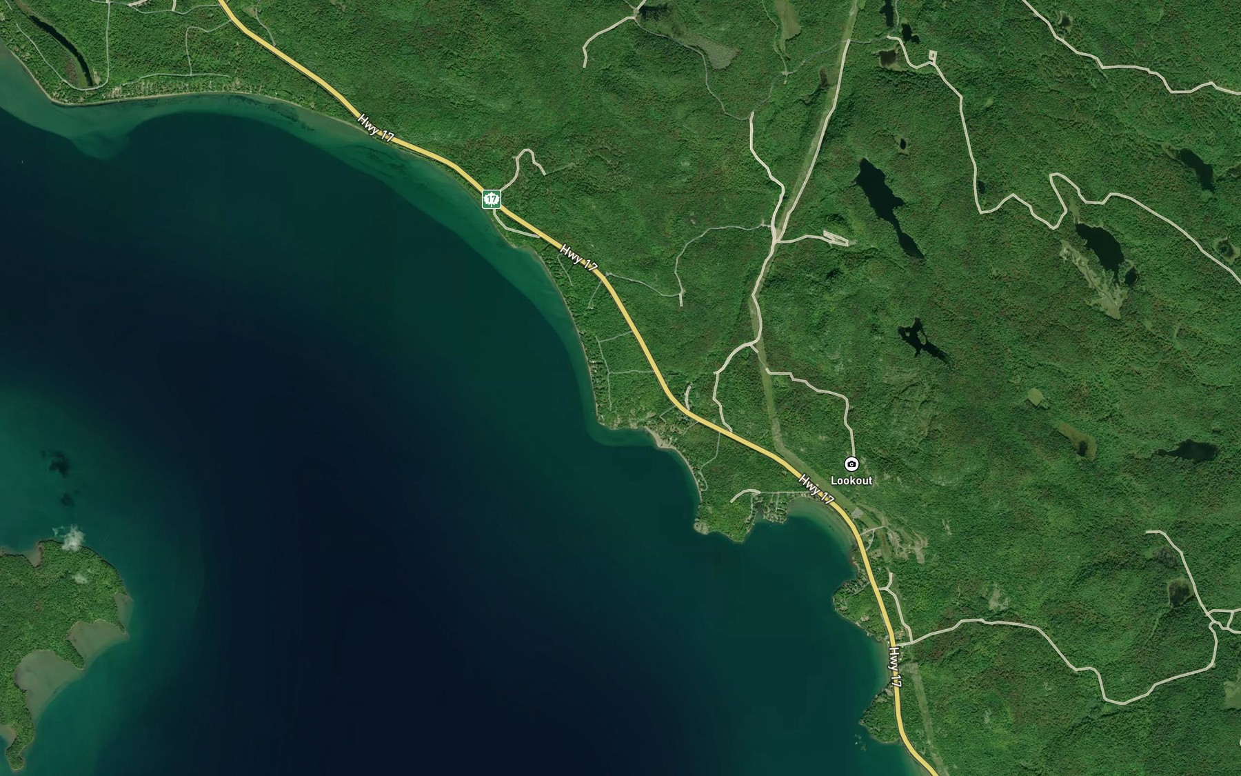 Satellite map of the Downey Creek