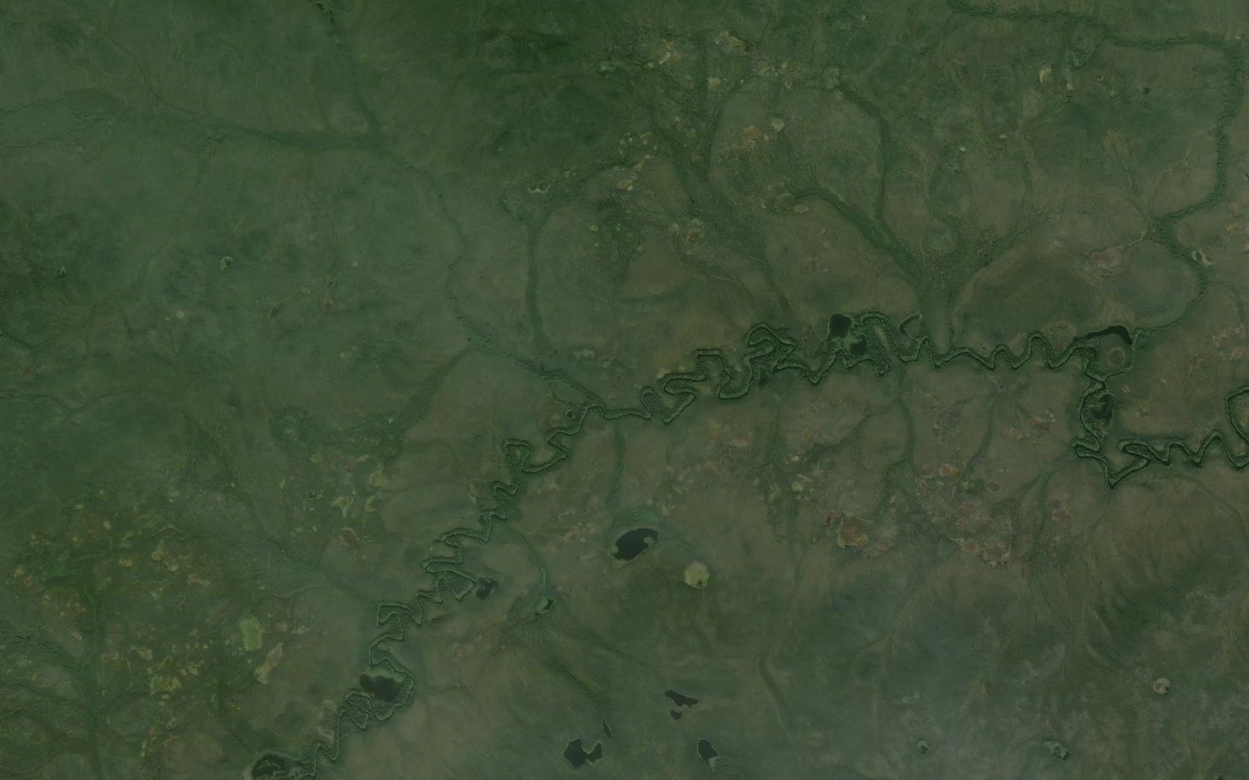 Satellite map of the Dominion Creek