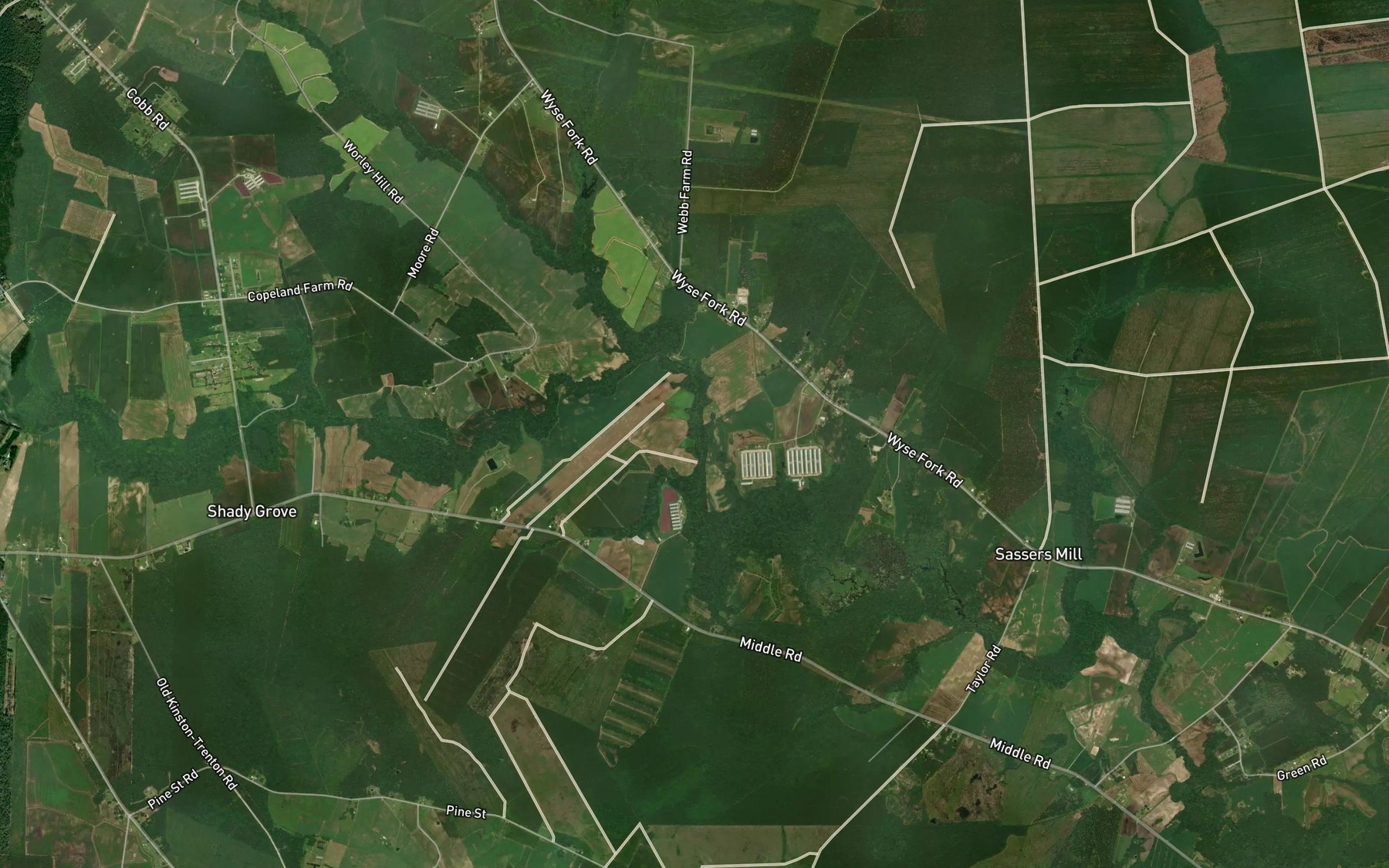 Satellite map of the Vine Swamp