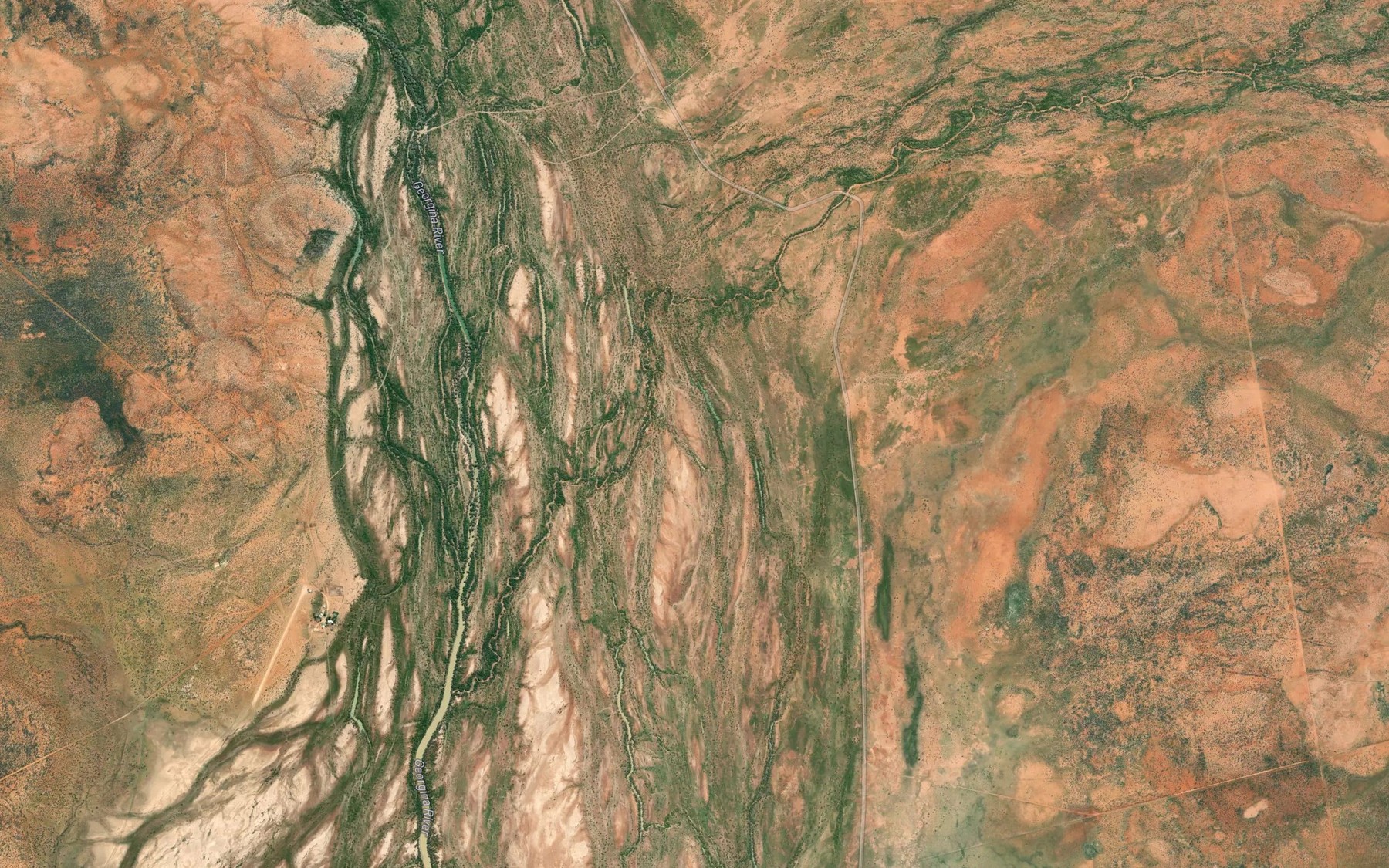 Satellite map of the Orange Creek