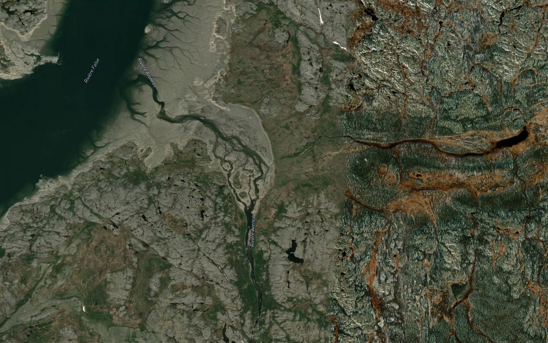 Satellite map of the Riviere Aveneau