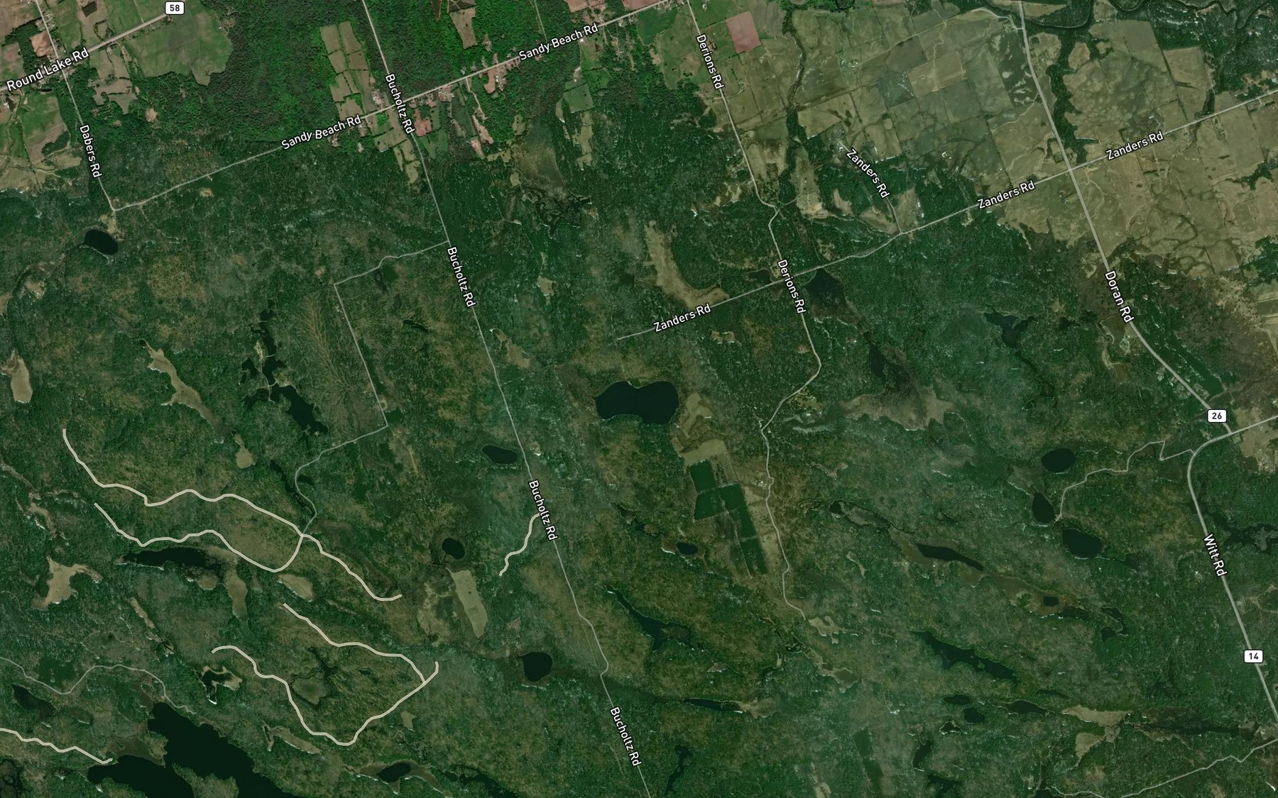 Satellite map of the Edward Lake