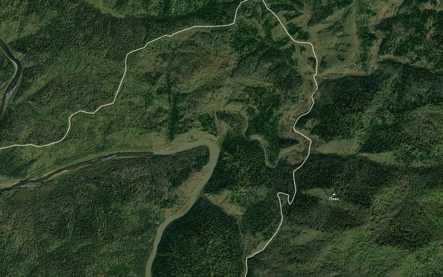 Satellite map of the Kaz
