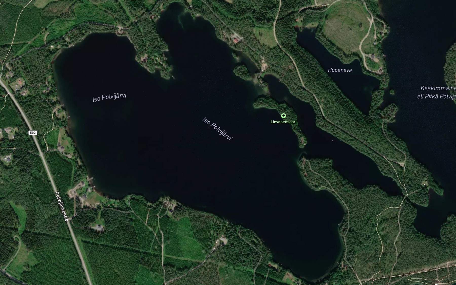 Satellite map of the Iso Polvijarvi
