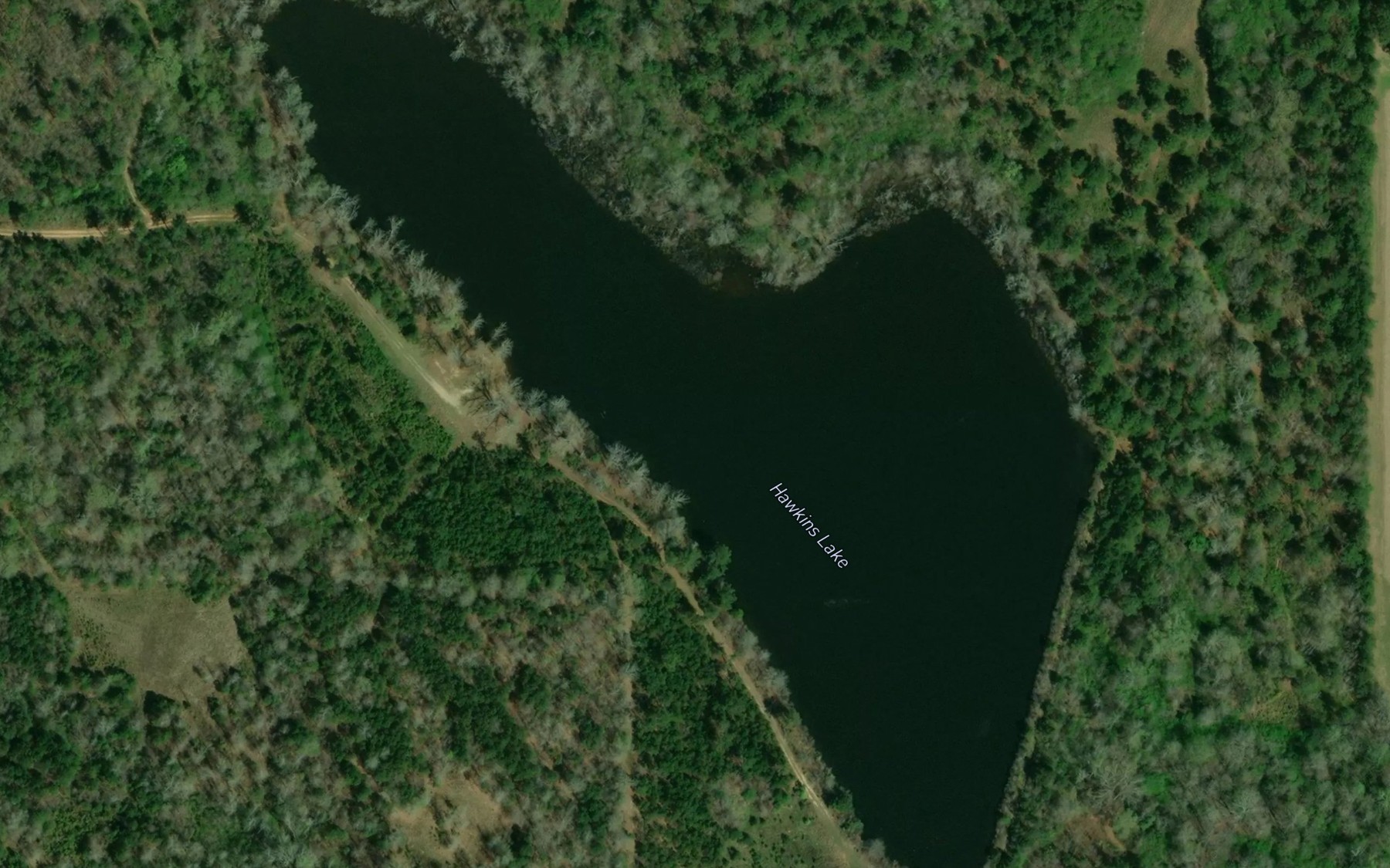 Satellite map of the Hawkins Lake
