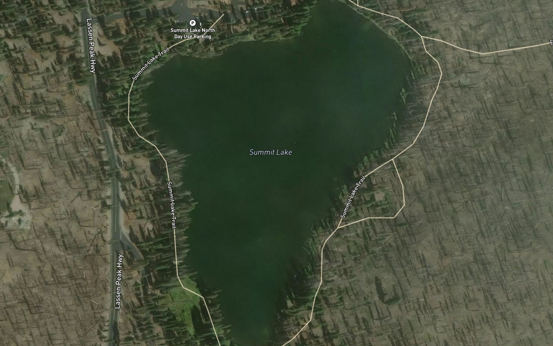 Satellite map of the Summit Lake