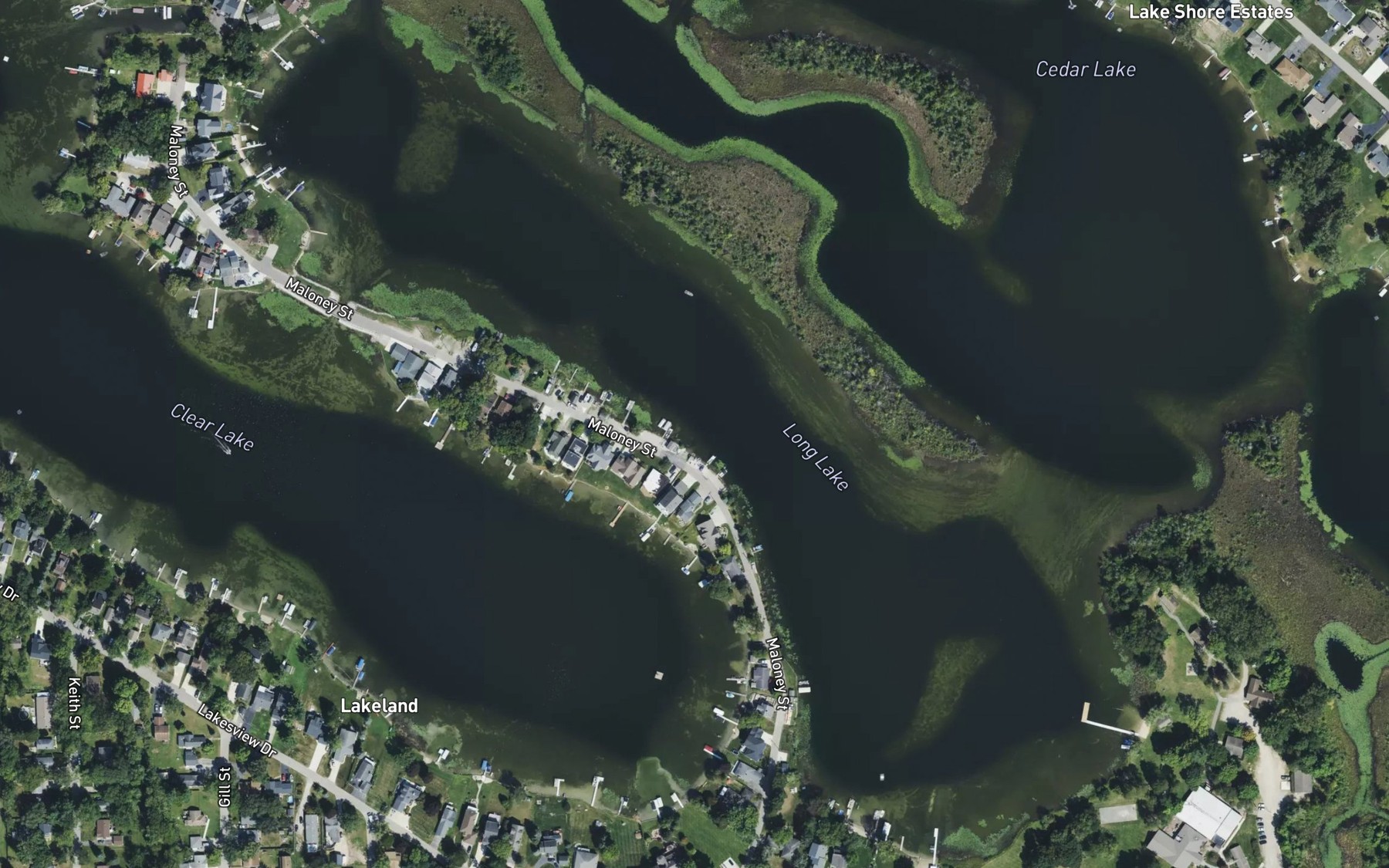 Satellite map of the Long Lake