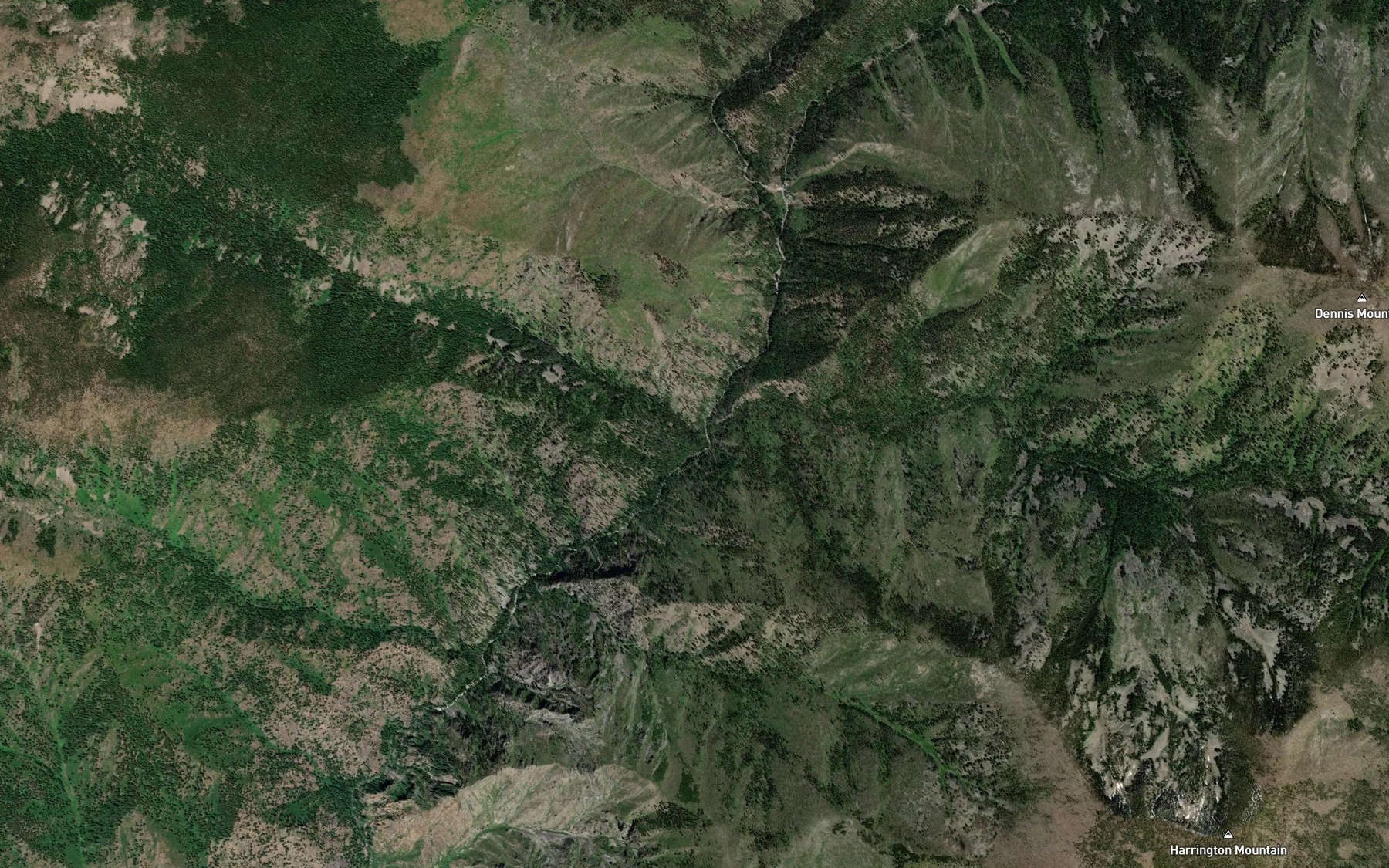 Satellite map of the Center Creek