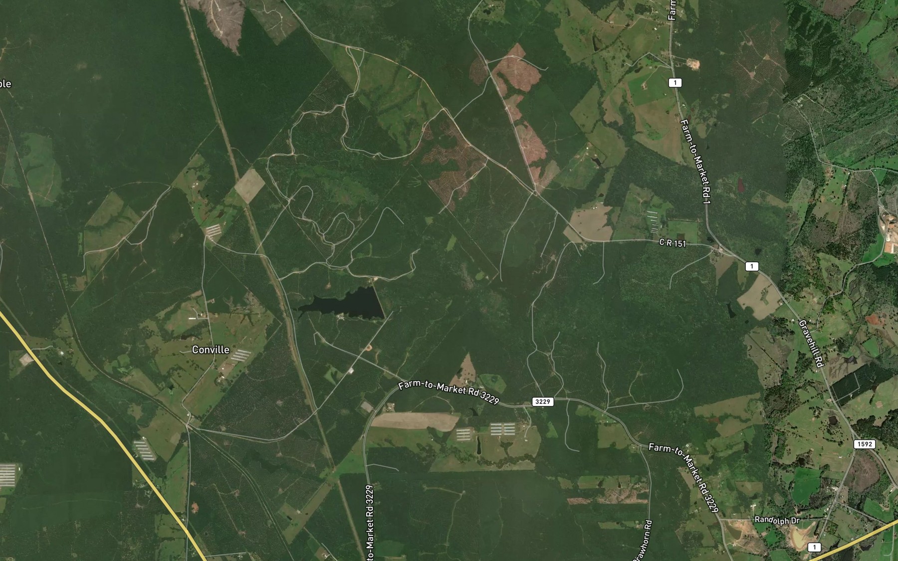 Satellite map of the Rocky Creek