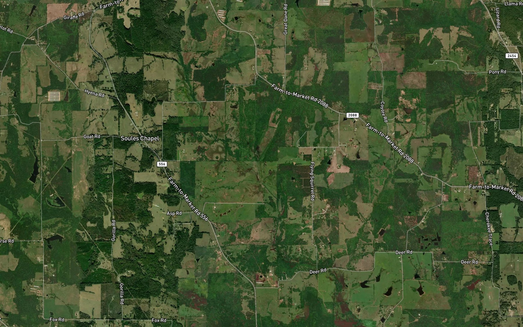 Satellite map of the Copper Branch