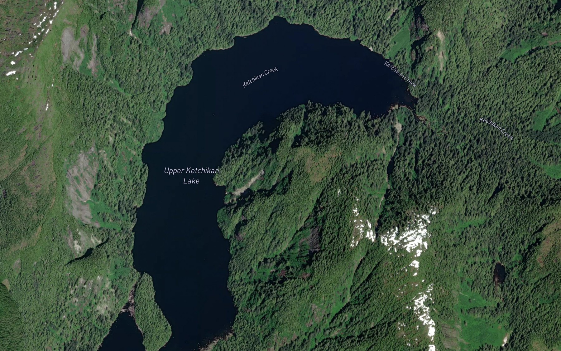 Satellite map of the Upper Ketchikan Lake