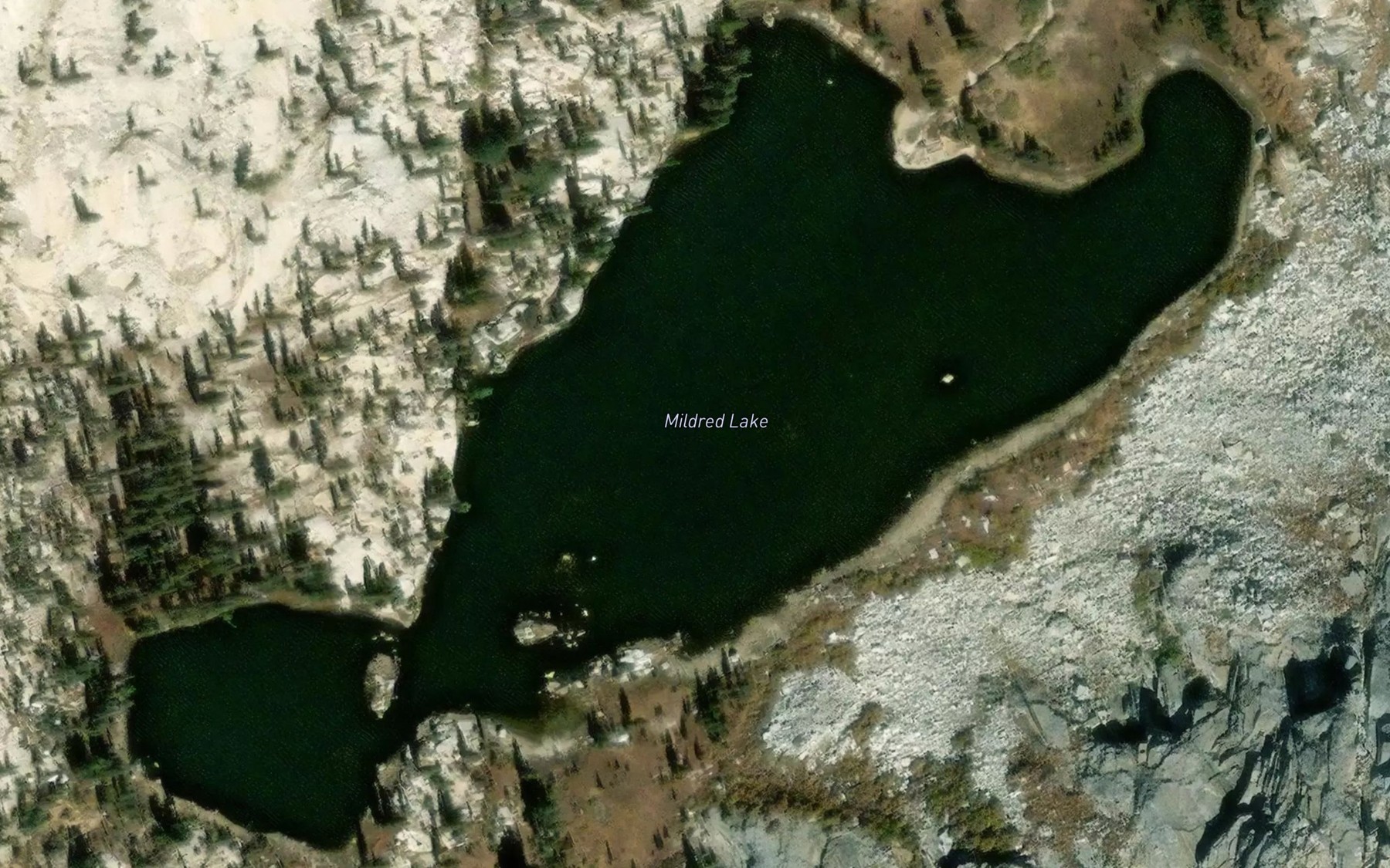 Satellite map of the Mildred Lake