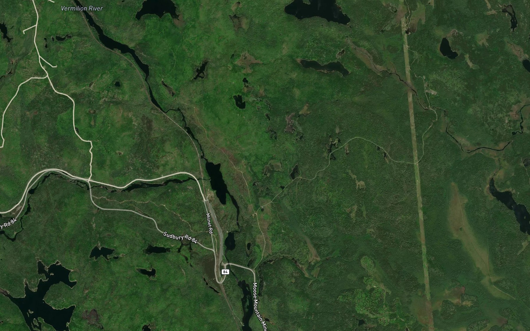 Satellite map of the Blackash Creek