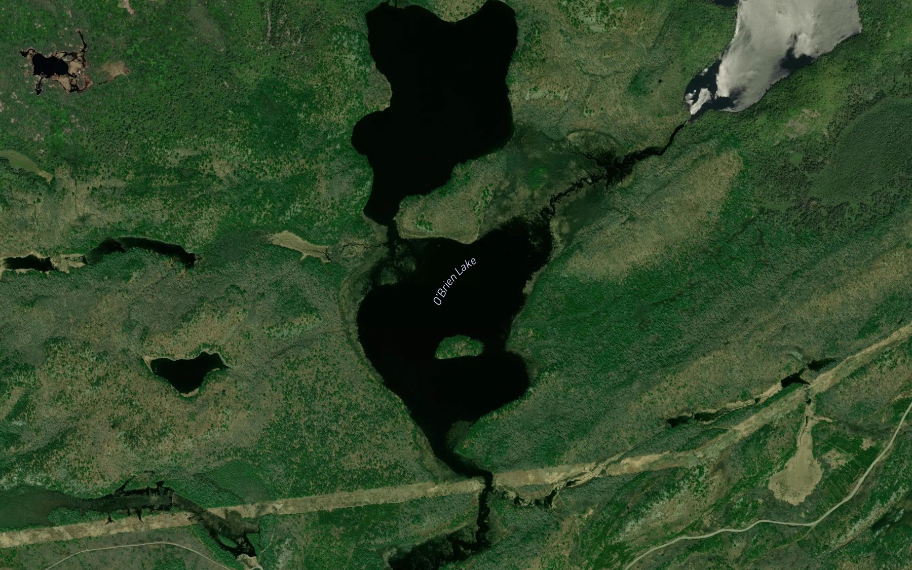 Satellite map of the O'Brien Lake