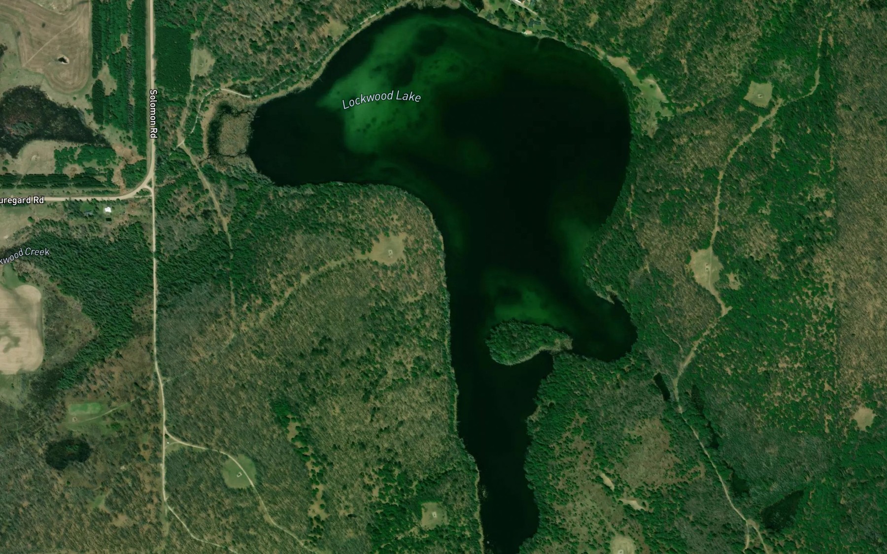 Satellite map of the Lockwood Lake