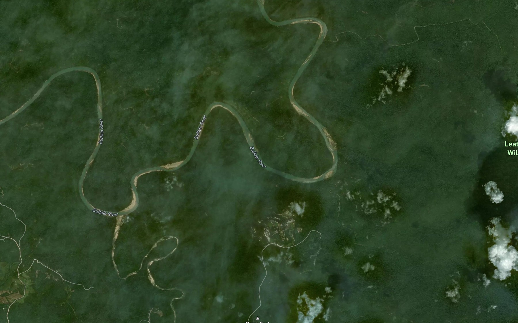 Satellite map of the Caney Branch