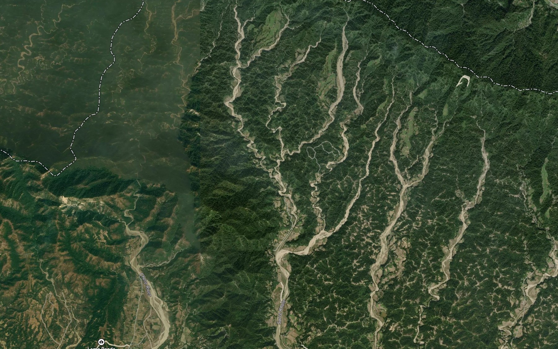 Satellite map of the Maini Khola