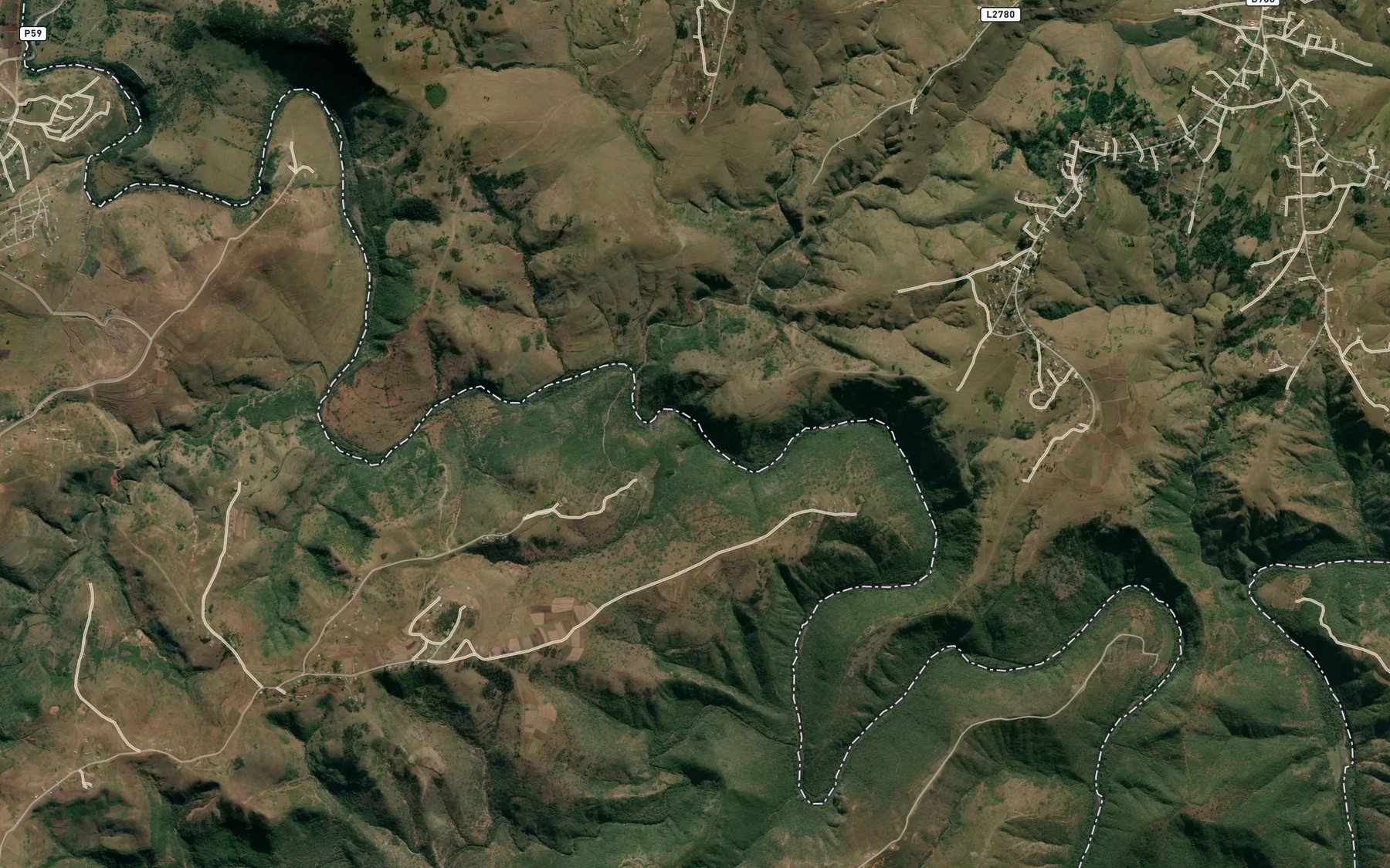 Satellite map of the Cetshana