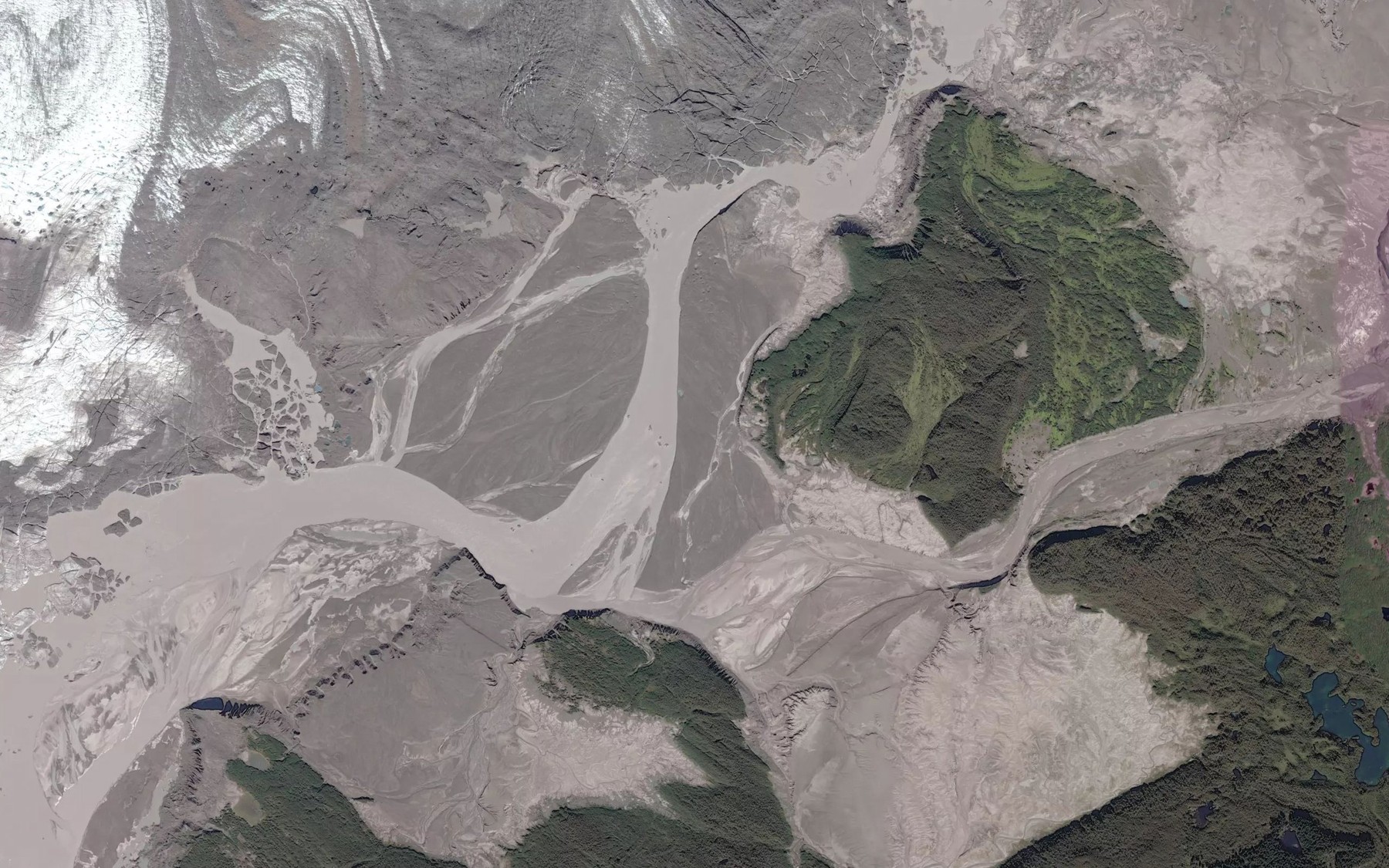 Satellite map of the Tsiu Lake