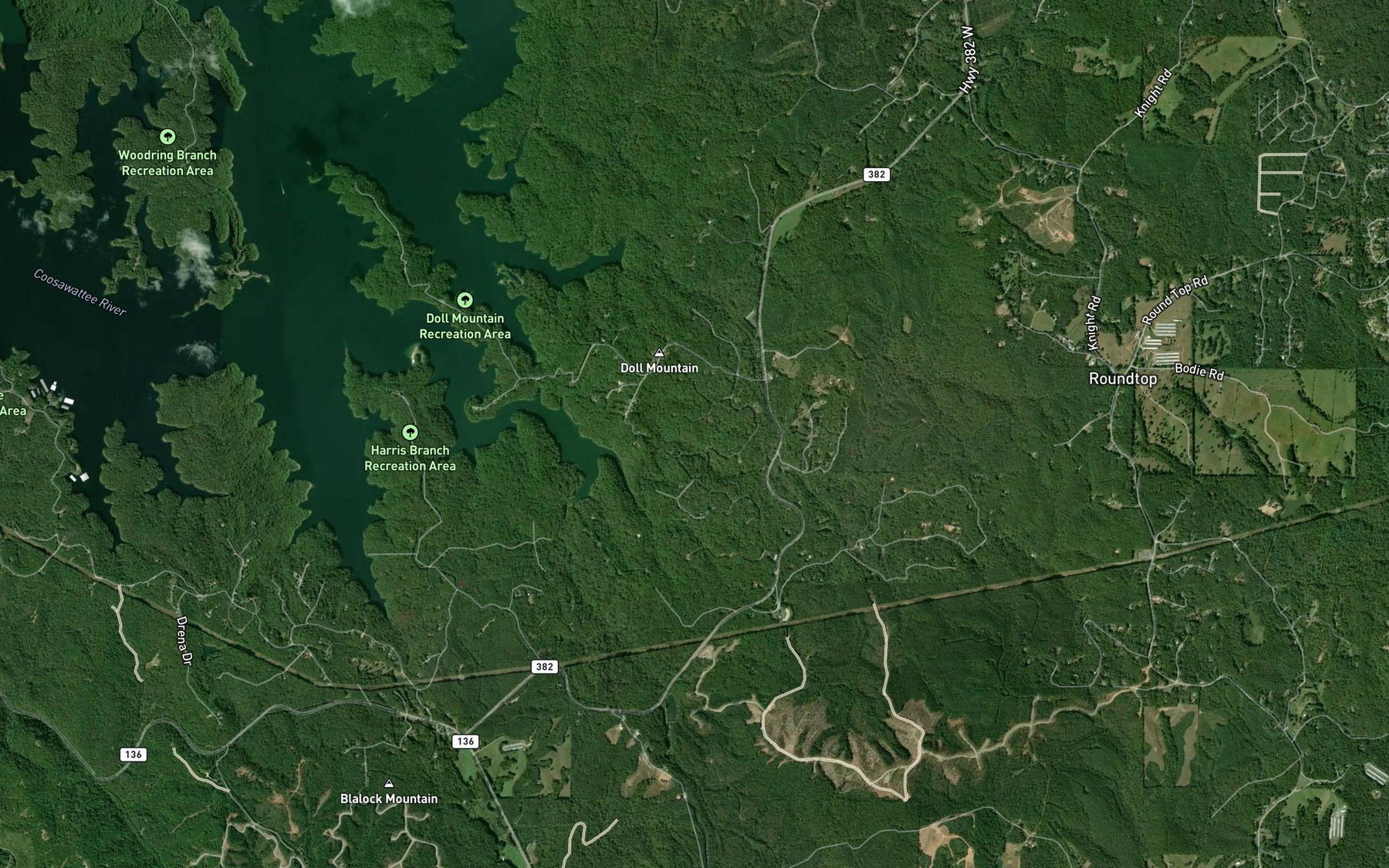 Satellite map of the Timber Lake