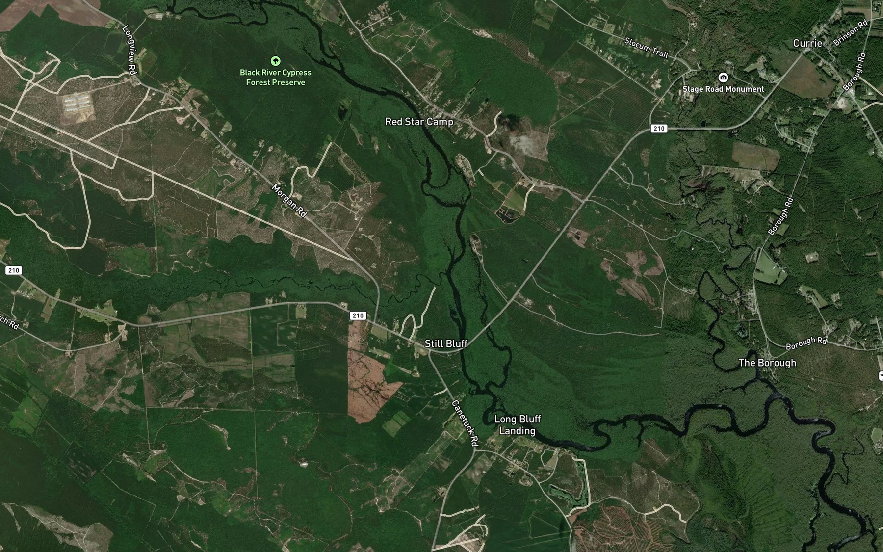 Satellite map of the Colly Creek