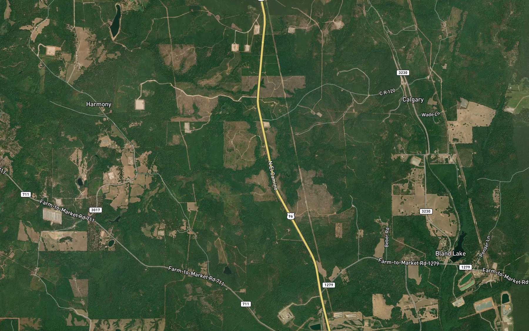 Satellite map of the Rivers Creek