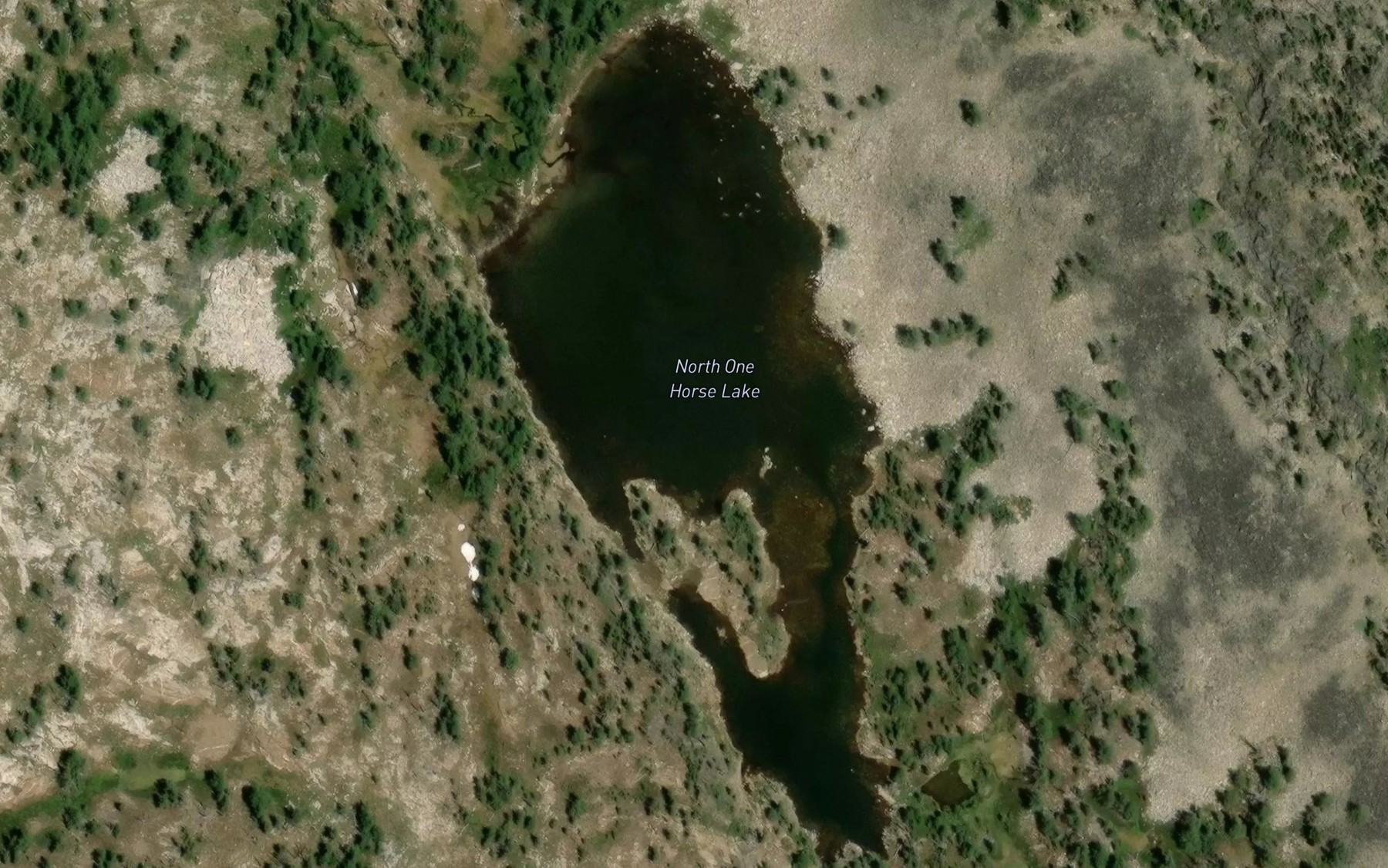 Satellite map of the North One Horse Lake