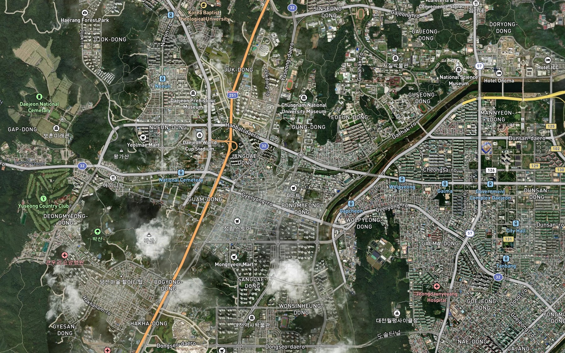 Satellite map of the Jijokcheon