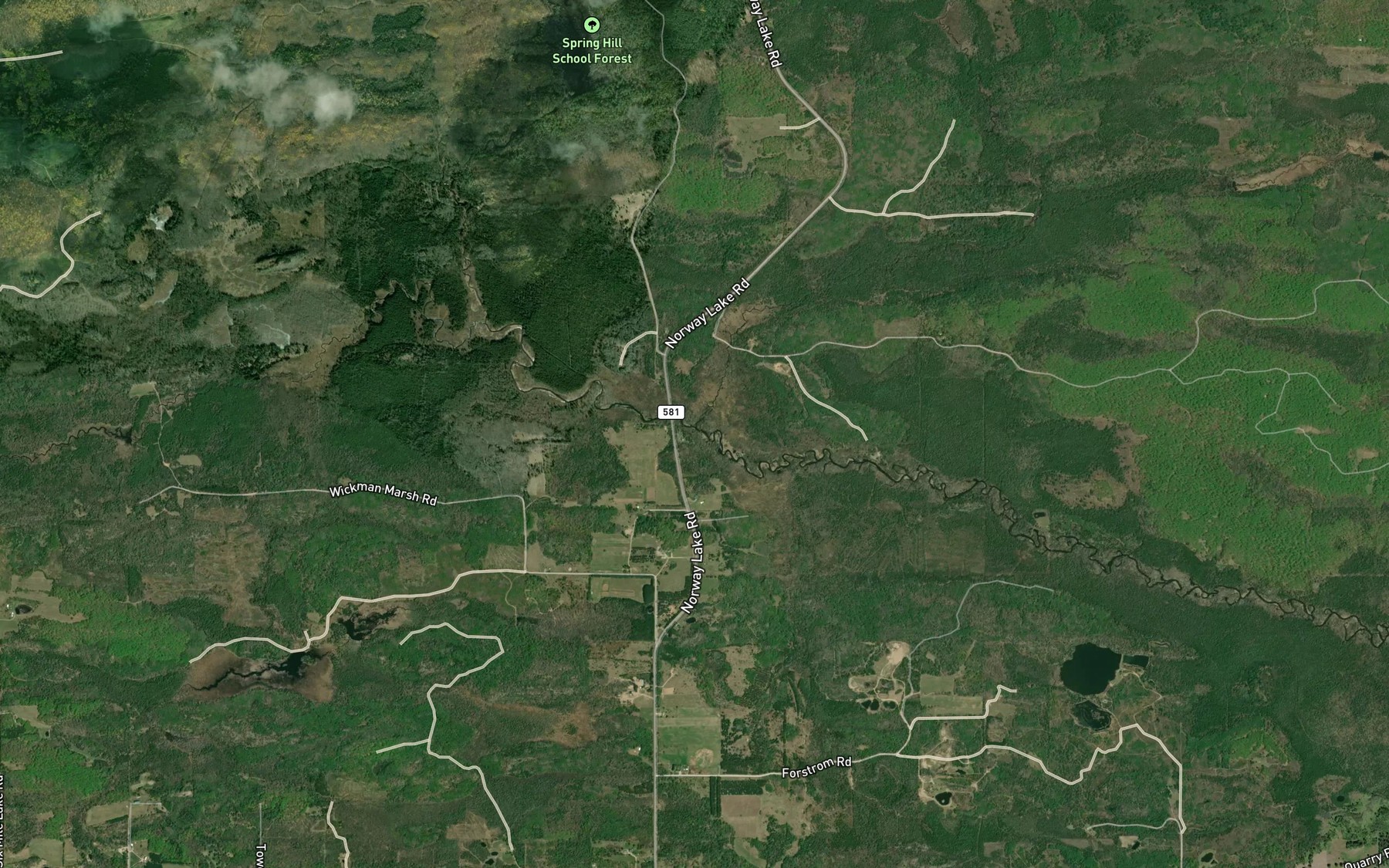 Satellite map of the Skunk Creek