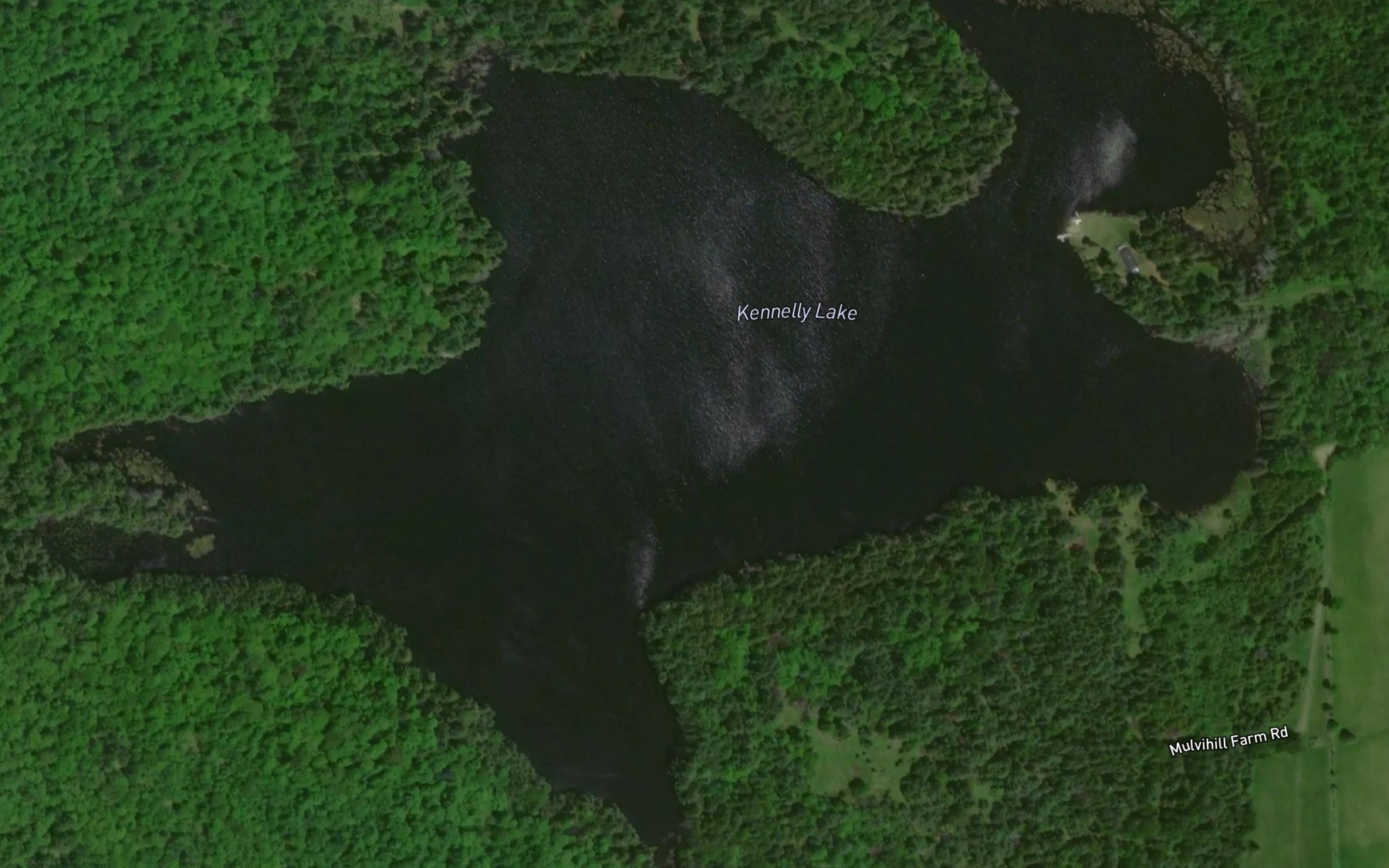 Satellite map of the Kennelly Lake