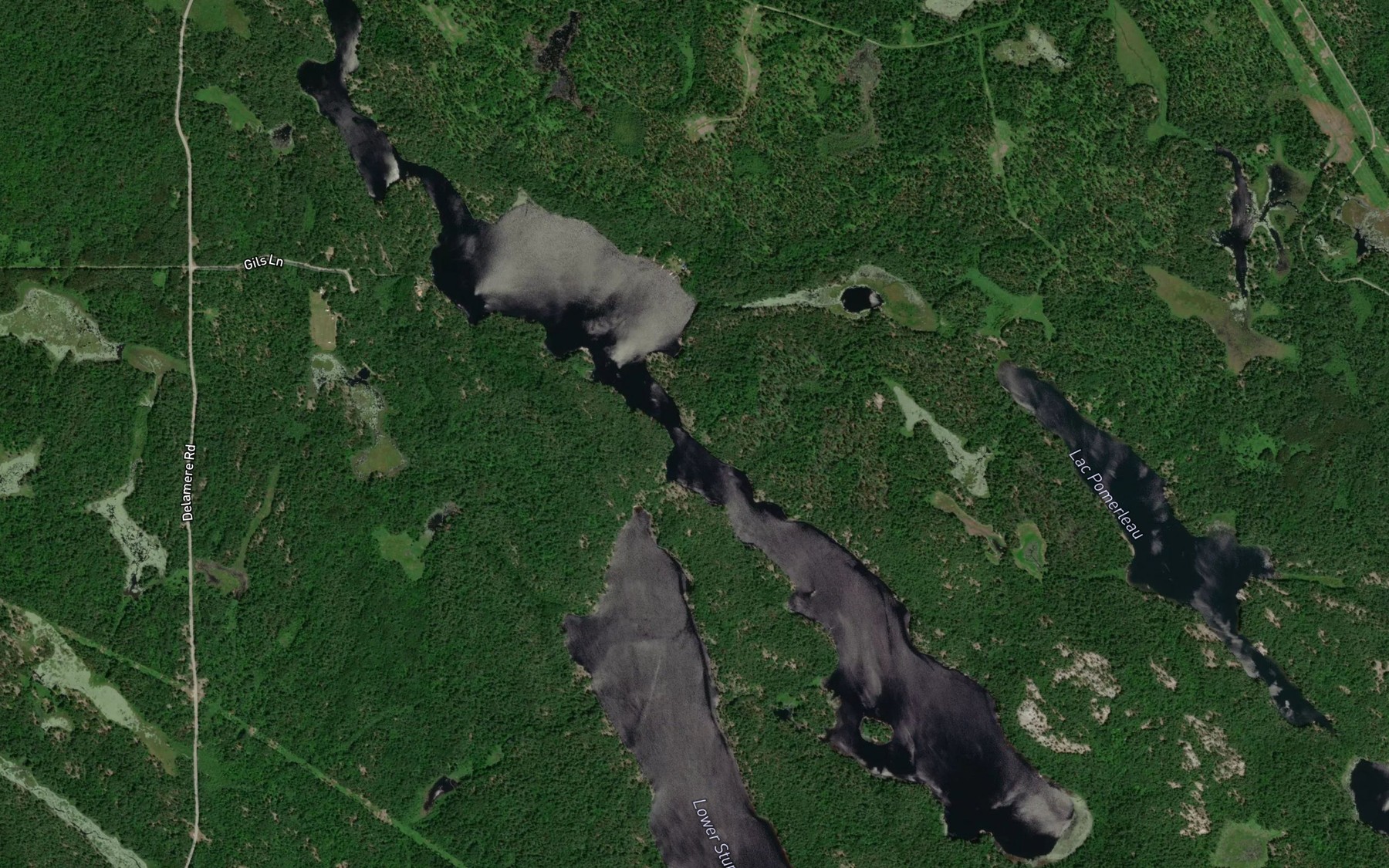 Satellite map of the Upper Sturgeon Lake