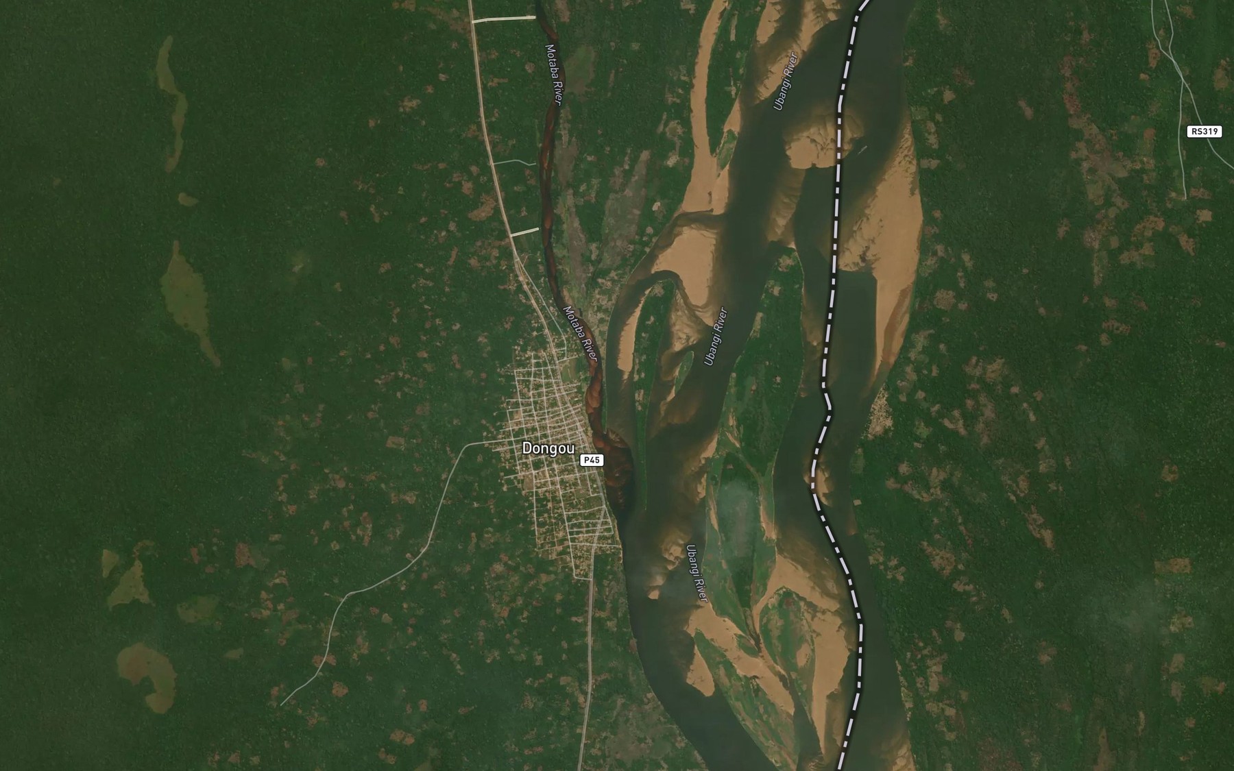 Satellite map of the Motaba
