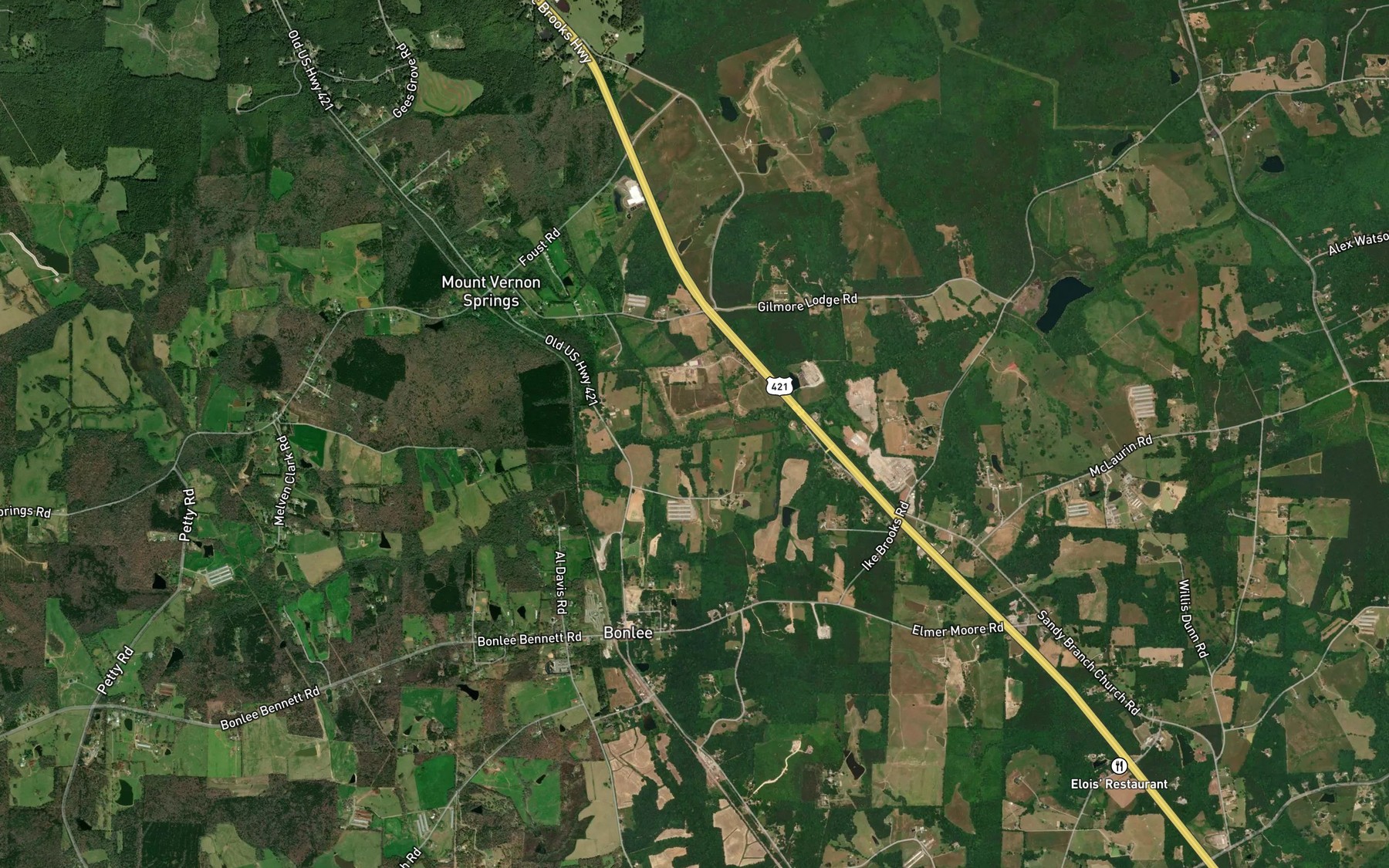 Satellite map of the Welch Branch