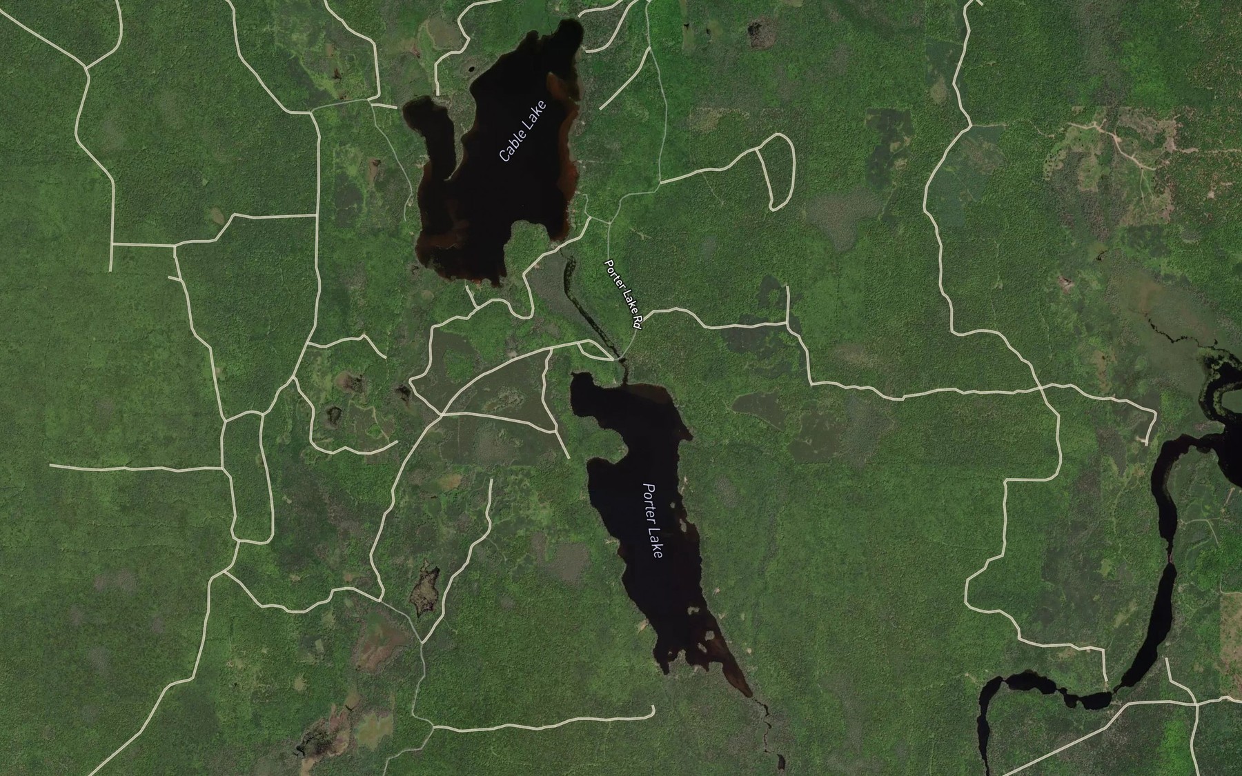 Satellite map of the Pass Creek