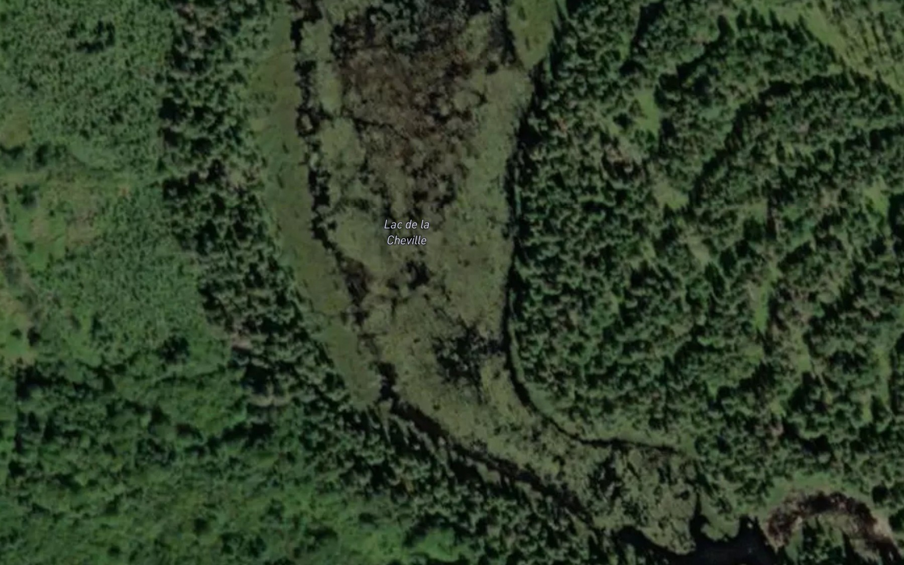Satellite map of the Lac de la Cheville