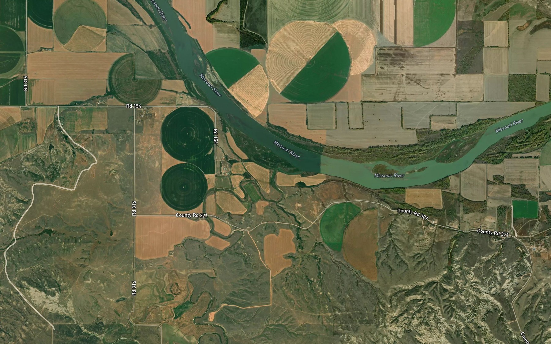 Satellite map of the Charlie Creek