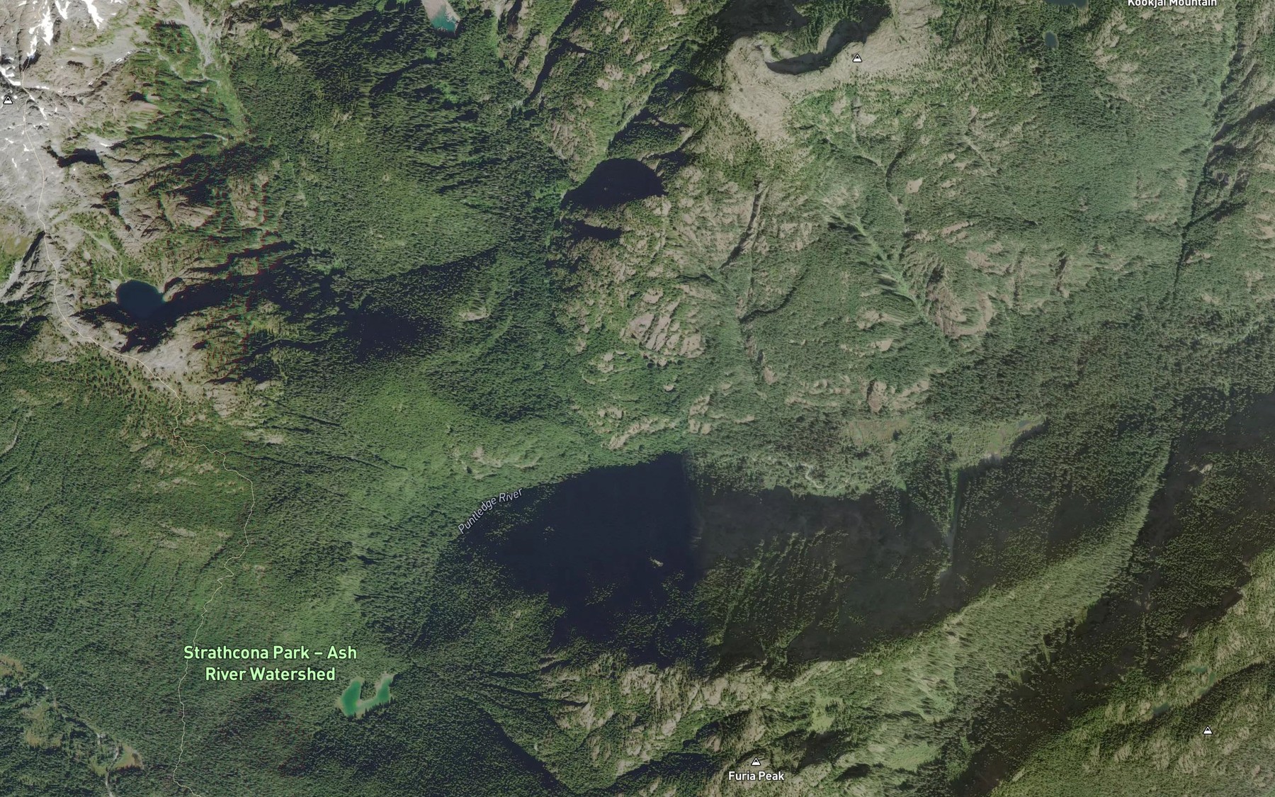 Satellite map of the Red Pillar Creek