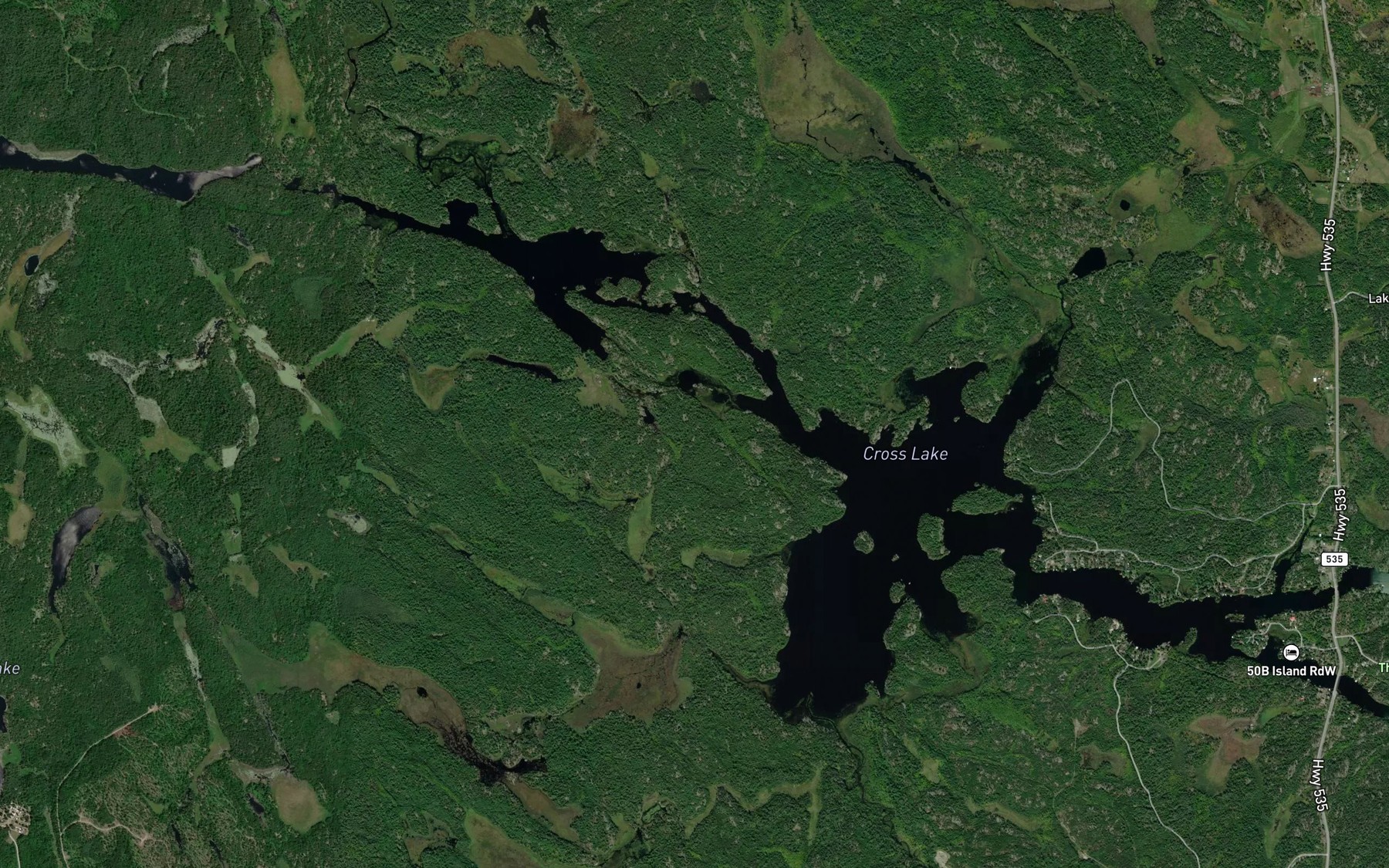 Satellite map of the Indian Portage Bay