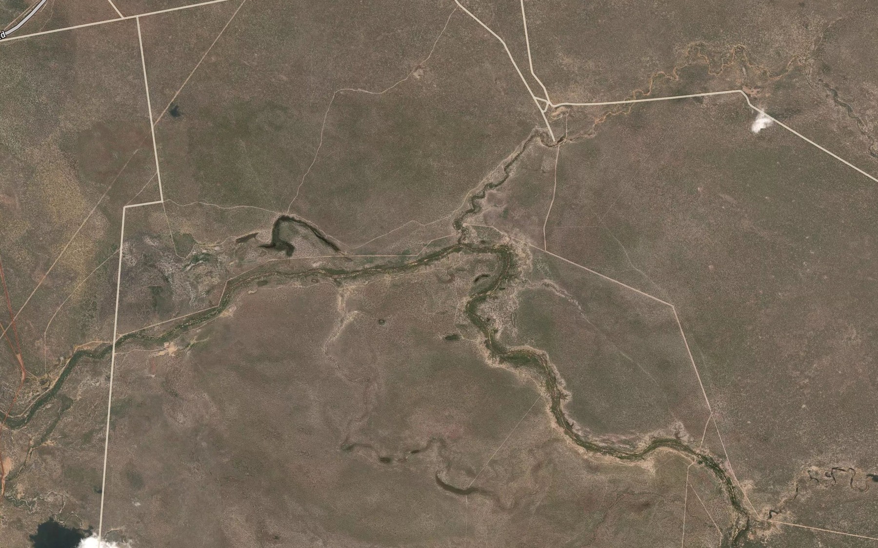 Satellite map of the Ten Mile Creek