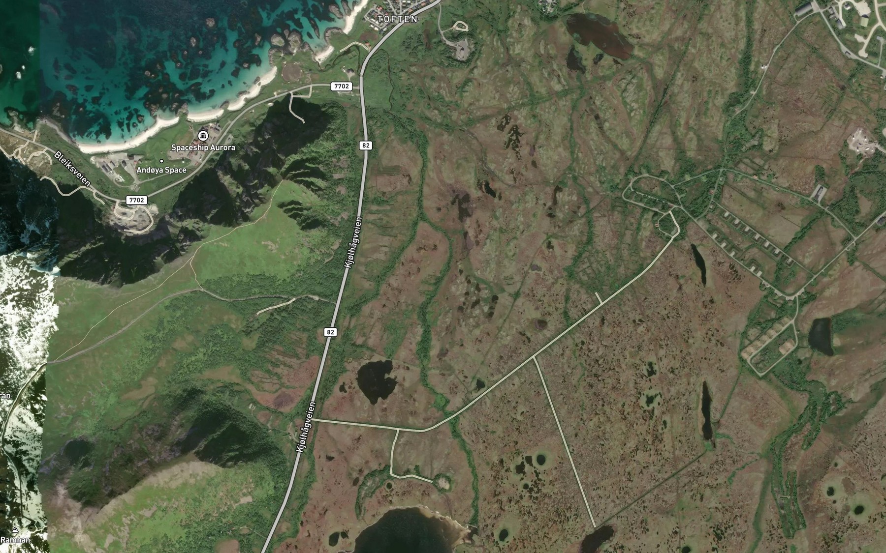 Satellite map of the Tverrelva