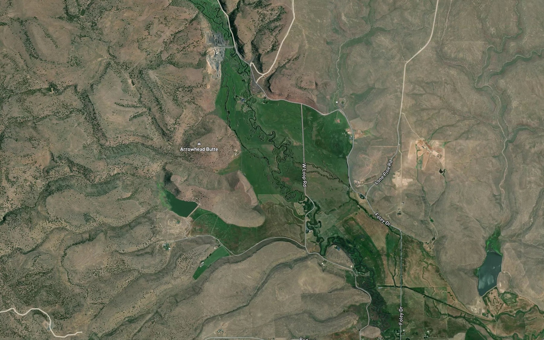 Satellite map of the Fivemile Slough
