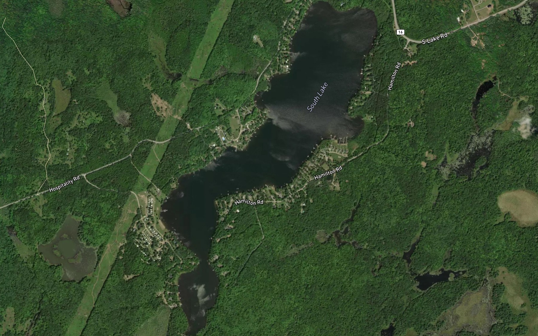 Satellite map of the South Lake