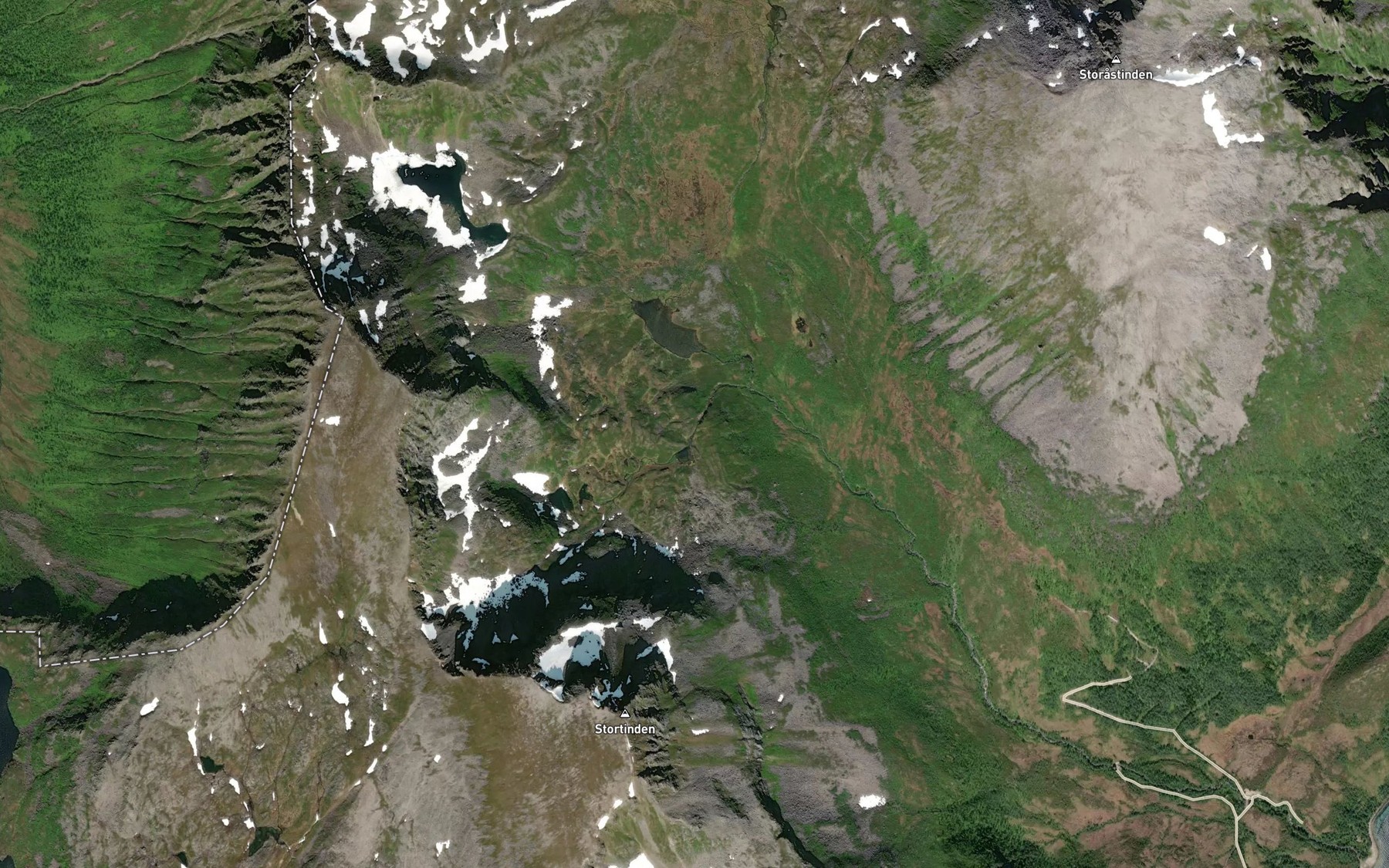 Satellite map of the Sordalselva