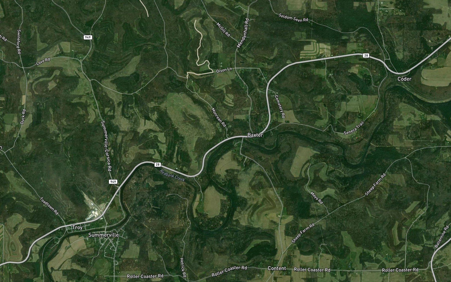 Satellite map of the Simpson Run