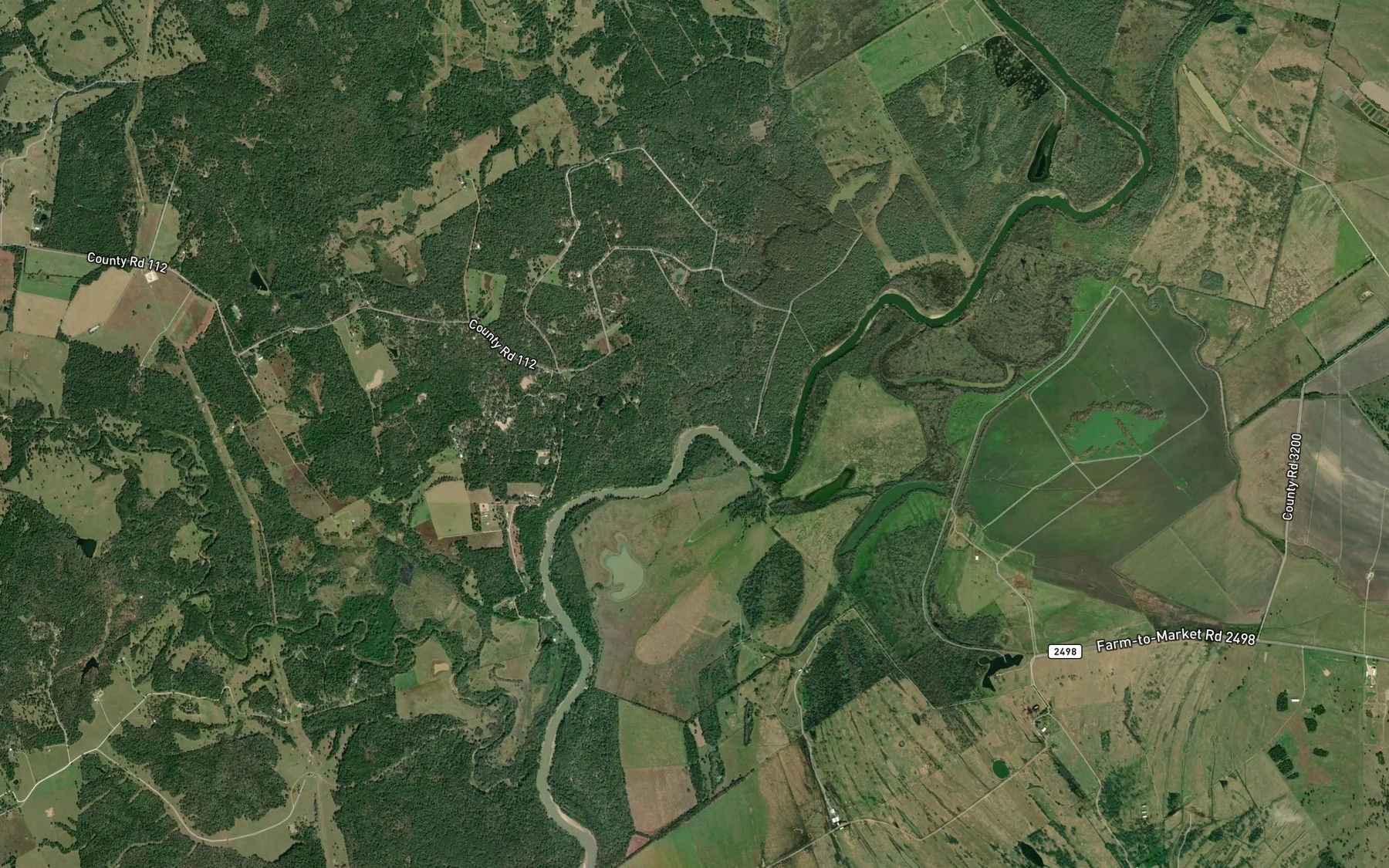 Satellite map of the Lower Keechi Creek
