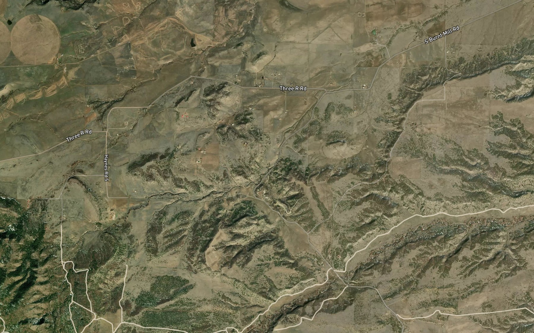 Satellite map of the Stinking Spring