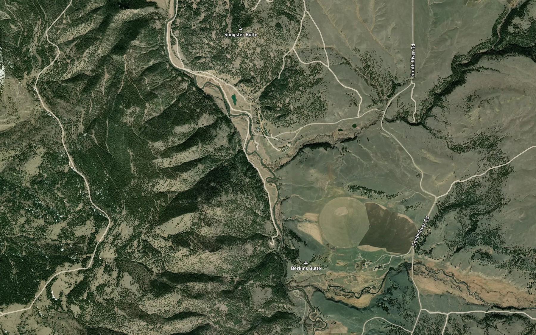 Satellite map of the Eagle Creek