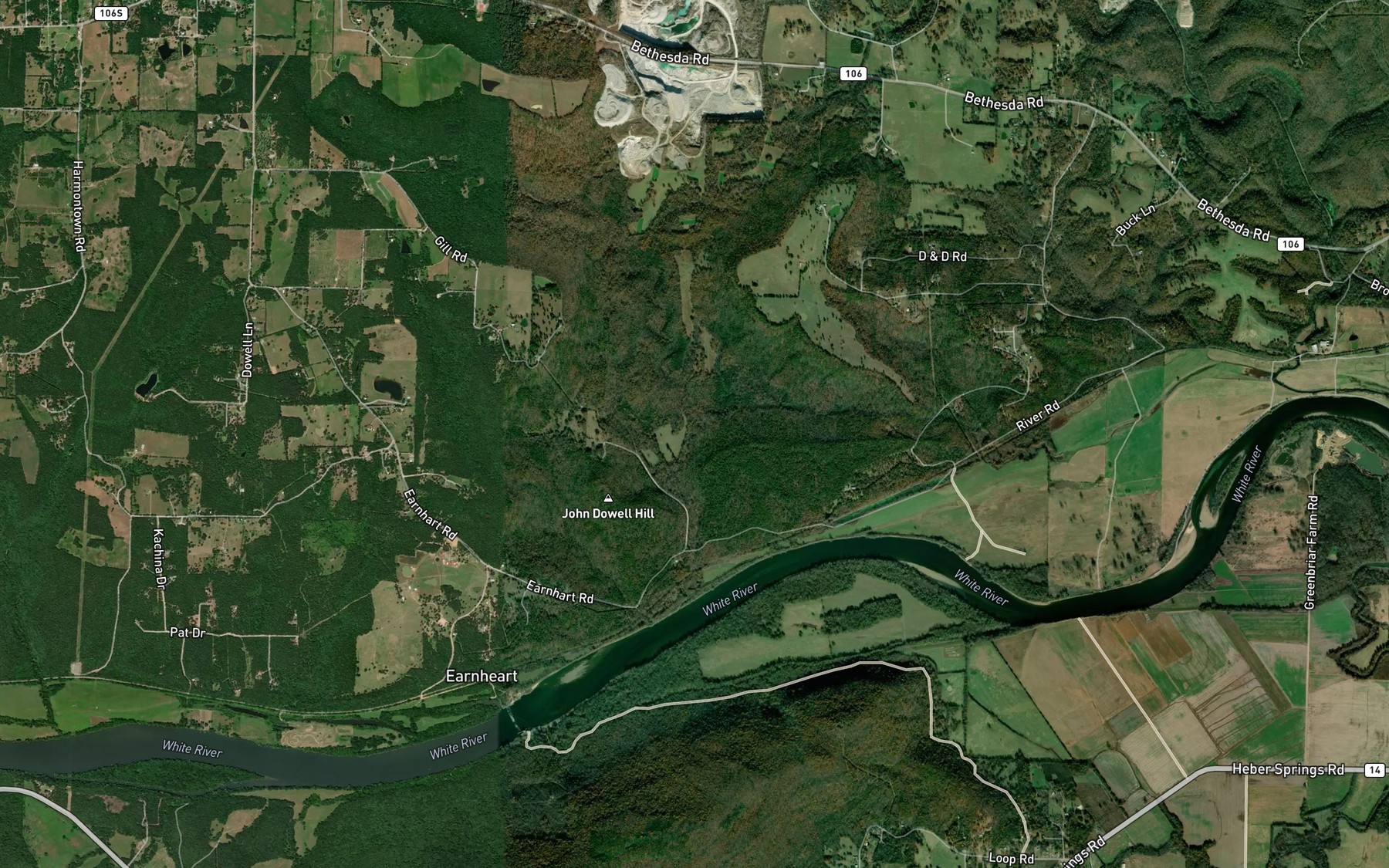 Satellite map of the Blue Spring