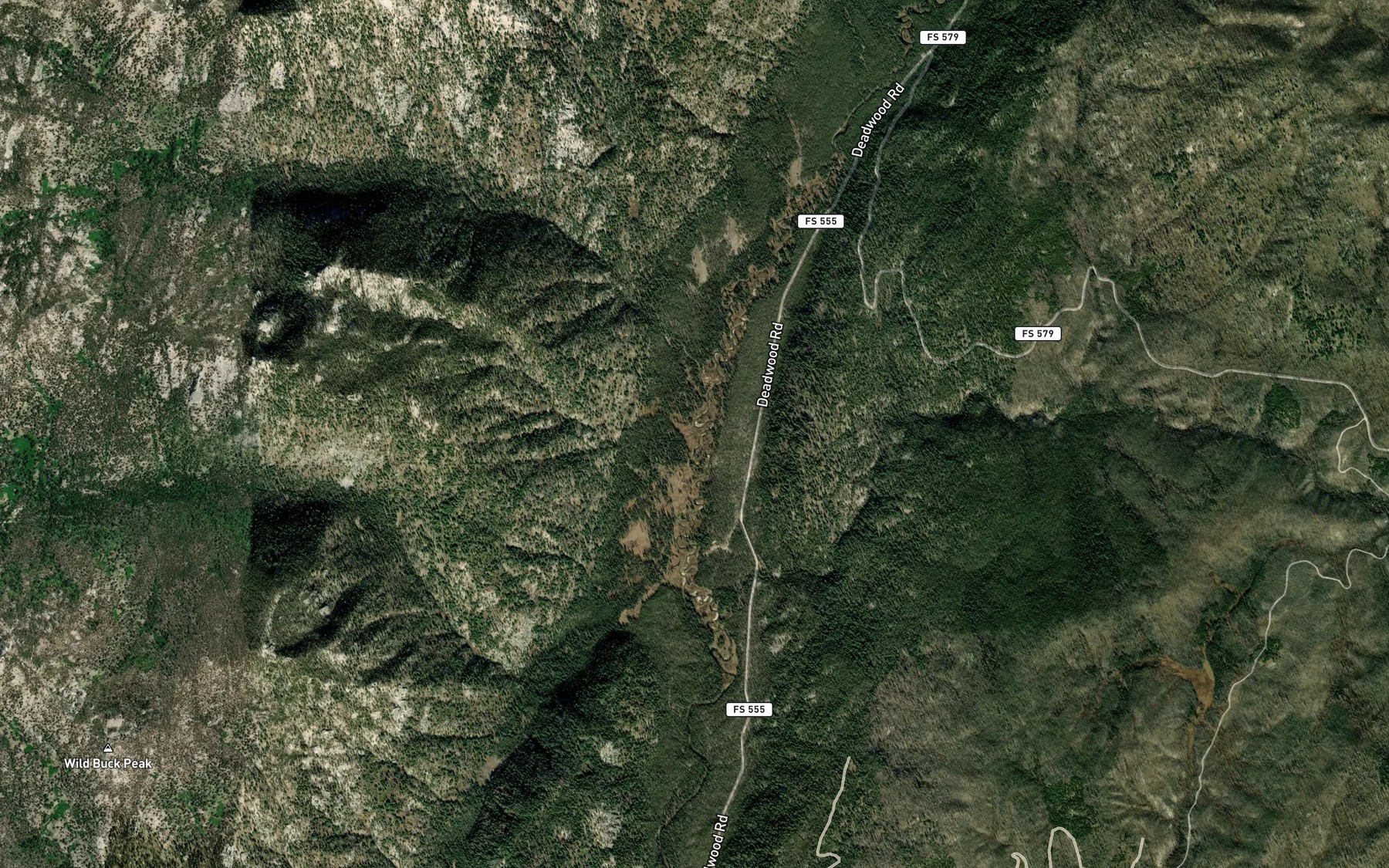 Satellite map of the Bitter Creek